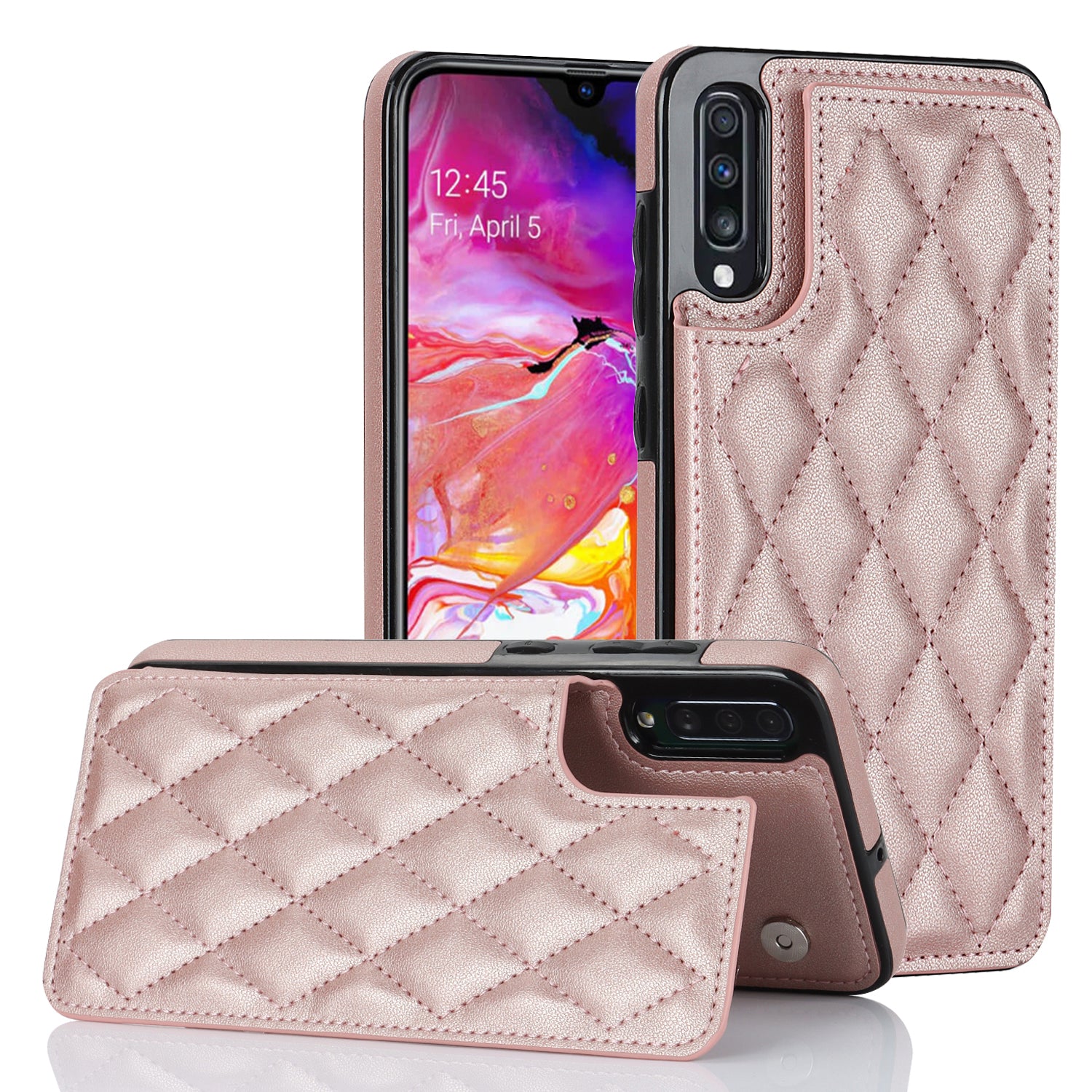 For Samsung Galaxy A50 / A50s / A30s Card Slots Phone Cover RFID Blocking PU Leather TPU Kickstand Case