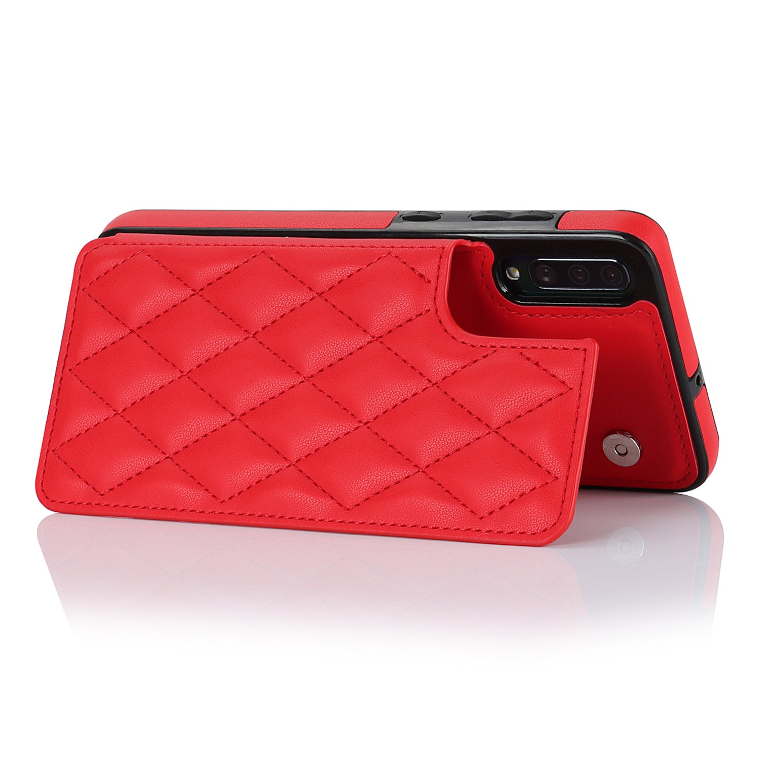 RFID Blocking Phone Case for Samsung Galaxy A70 PU Leather TPU Card Holder Kickstand Cover