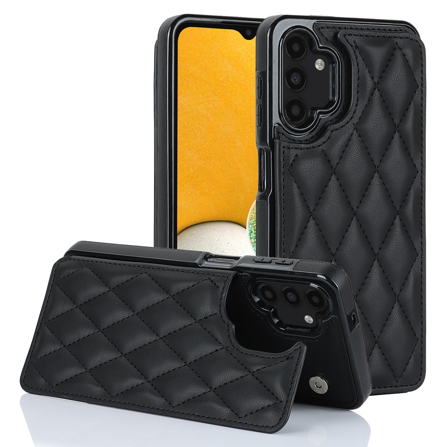 For Samsung Galaxy A13 5G / 4G Card Holder Phone Case RFID Blocking PU Leather TPU Kickstand Cover