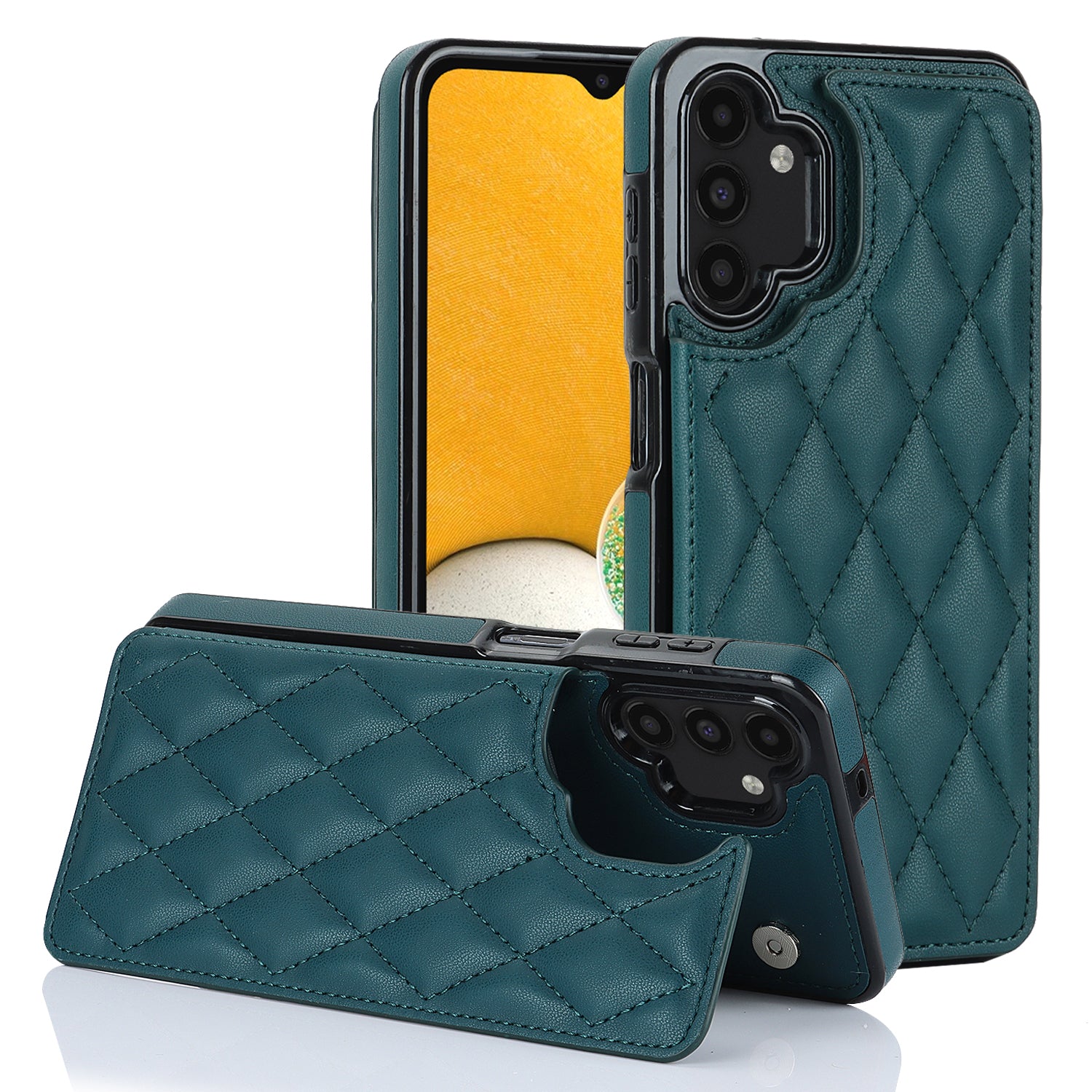 For Samsung Galaxy A13 5G / 4G Card Holder Phone Case RFID Blocking PU Leather TPU Kickstand Cover