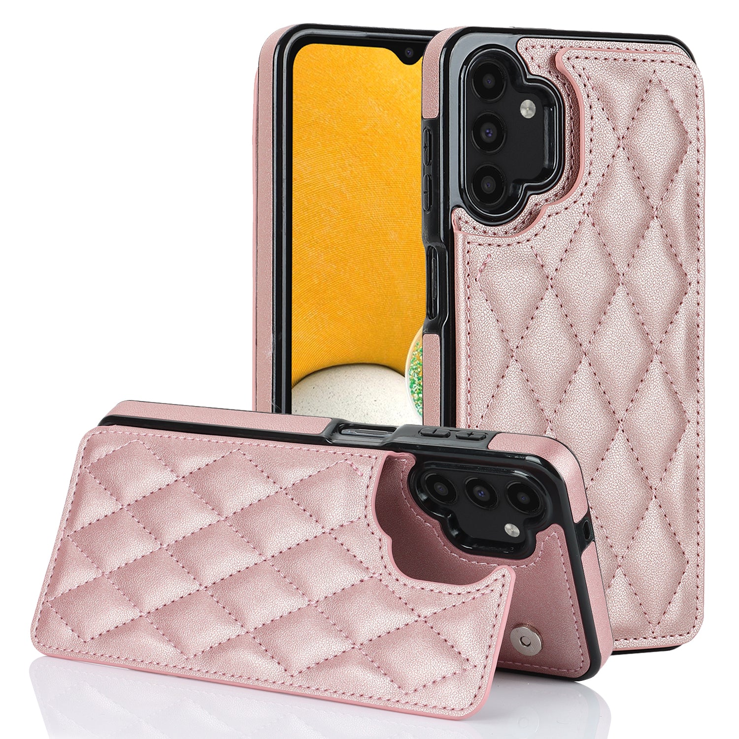 For Samsung Galaxy A13 5G / 4G Card Holder Phone Case RFID Blocking PU Leather TPU Kickstand Cover