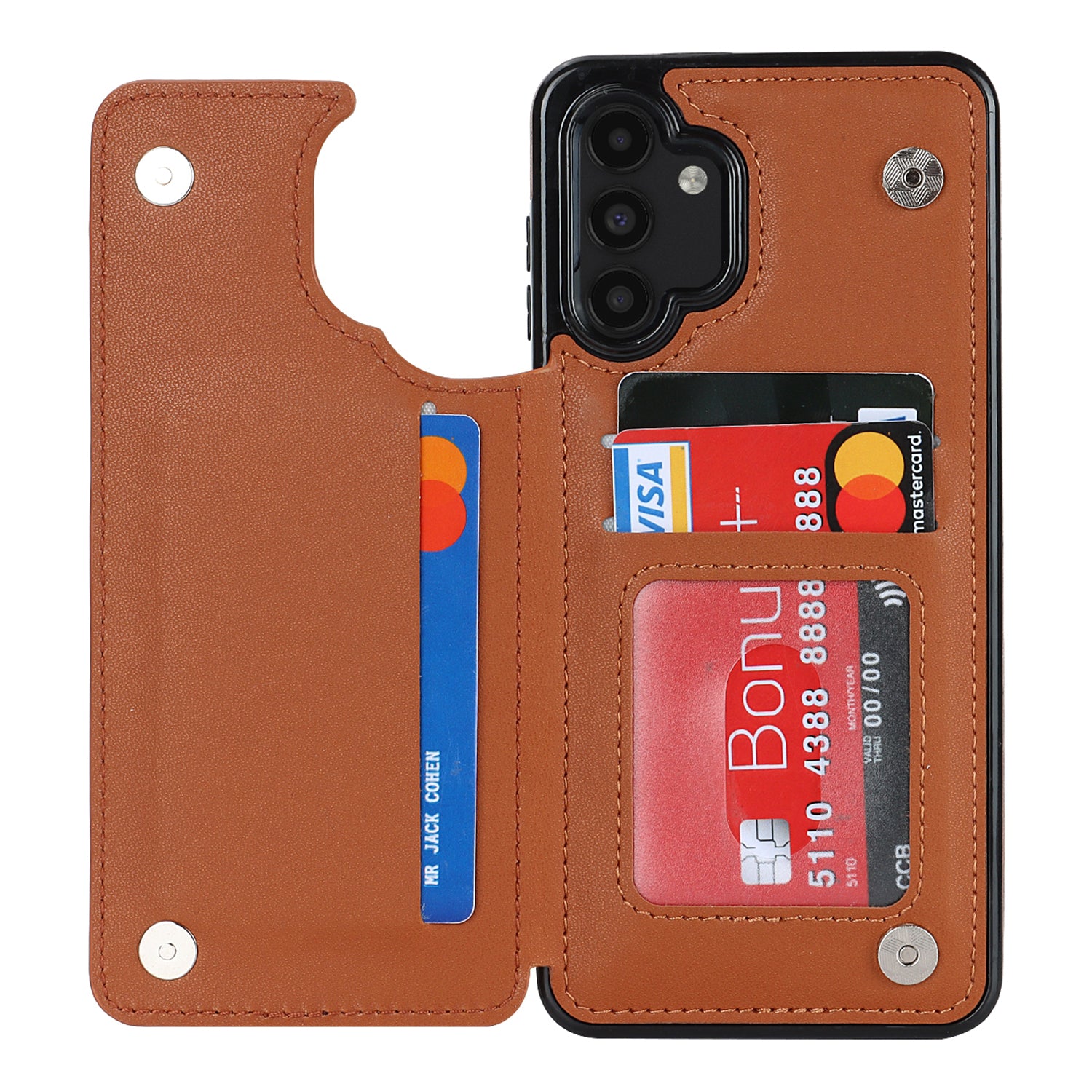 For Samsung Galaxy A13 5G / 4G Card Holder Phone Case RFID Blocking PU Leather TPU Kickstand Cover