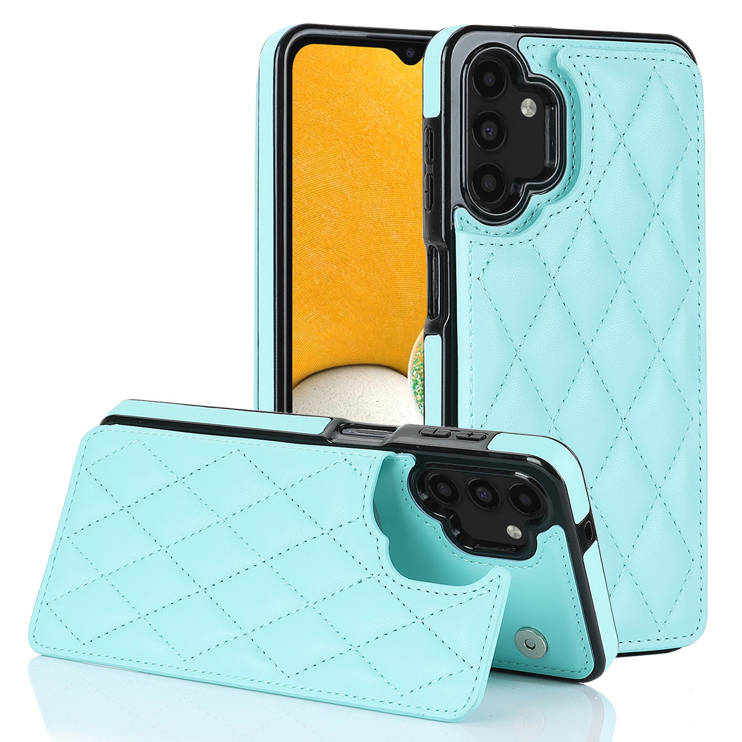 For Samsung Galaxy A13 5G / 4G Card Holder Phone Case RFID Blocking PU Leather TPU Kickstand Cover