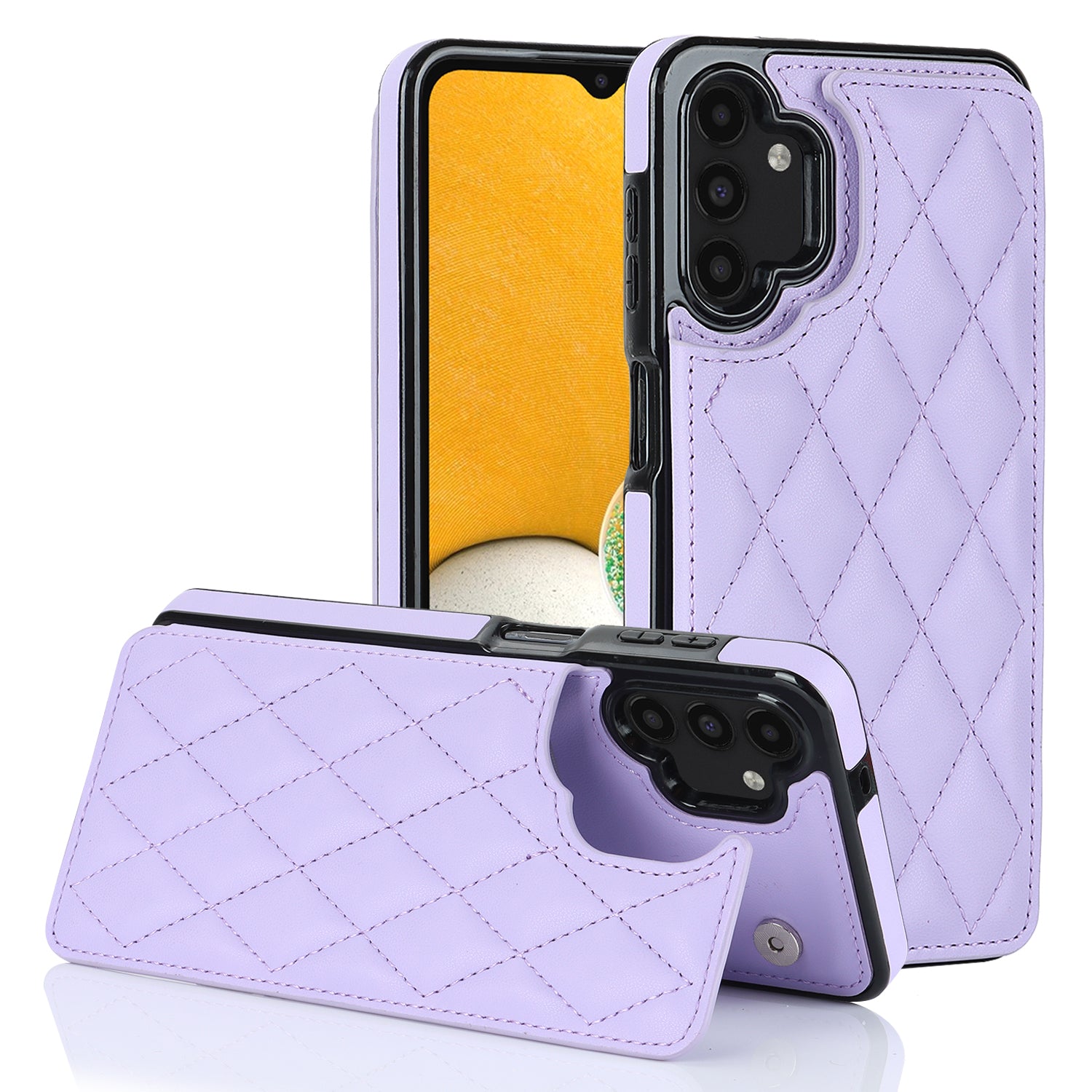 For Samsung Galaxy A13 5G / 4G Card Holder Phone Case RFID Blocking PU Leather TPU Kickstand Cover