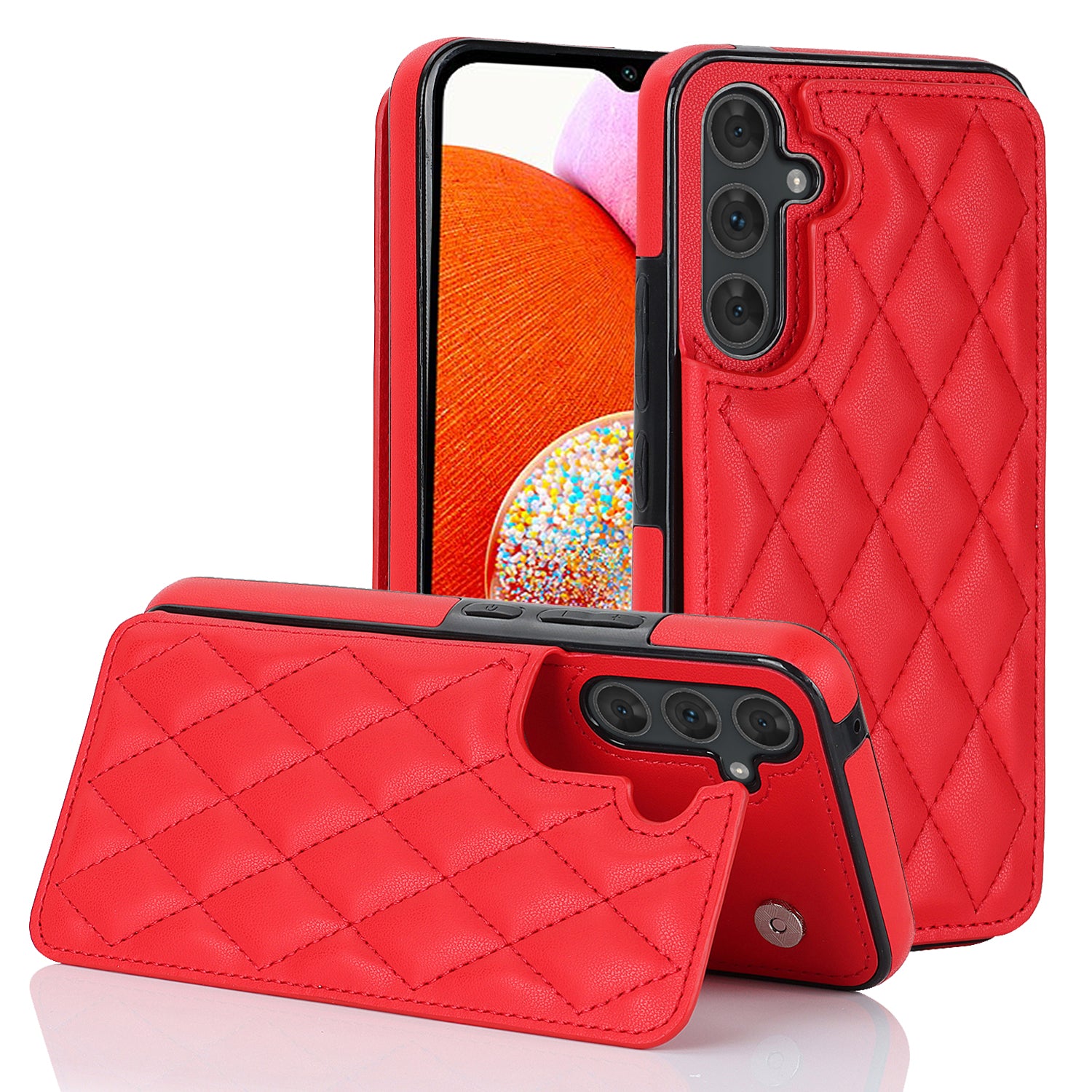 For Samsung Galaxy A14 5G / 4G PU Leather TPU Case Kickstand RFID Blocking Card Holder Phone Cover