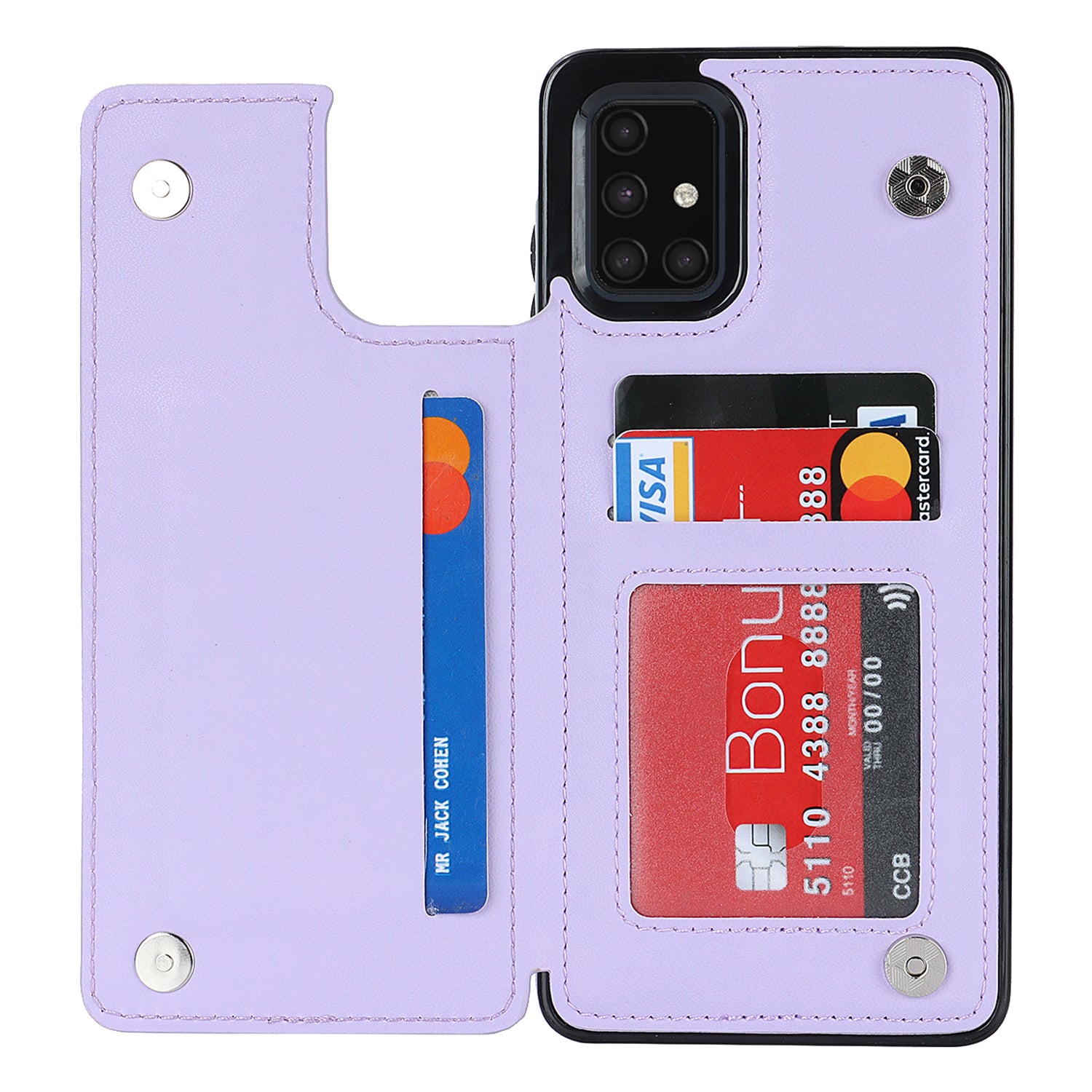 For Samsung Galaxy A51 4G SM-A515 Kickstand Phone Cover RFID Blocking Card Holder Leather TPU Case