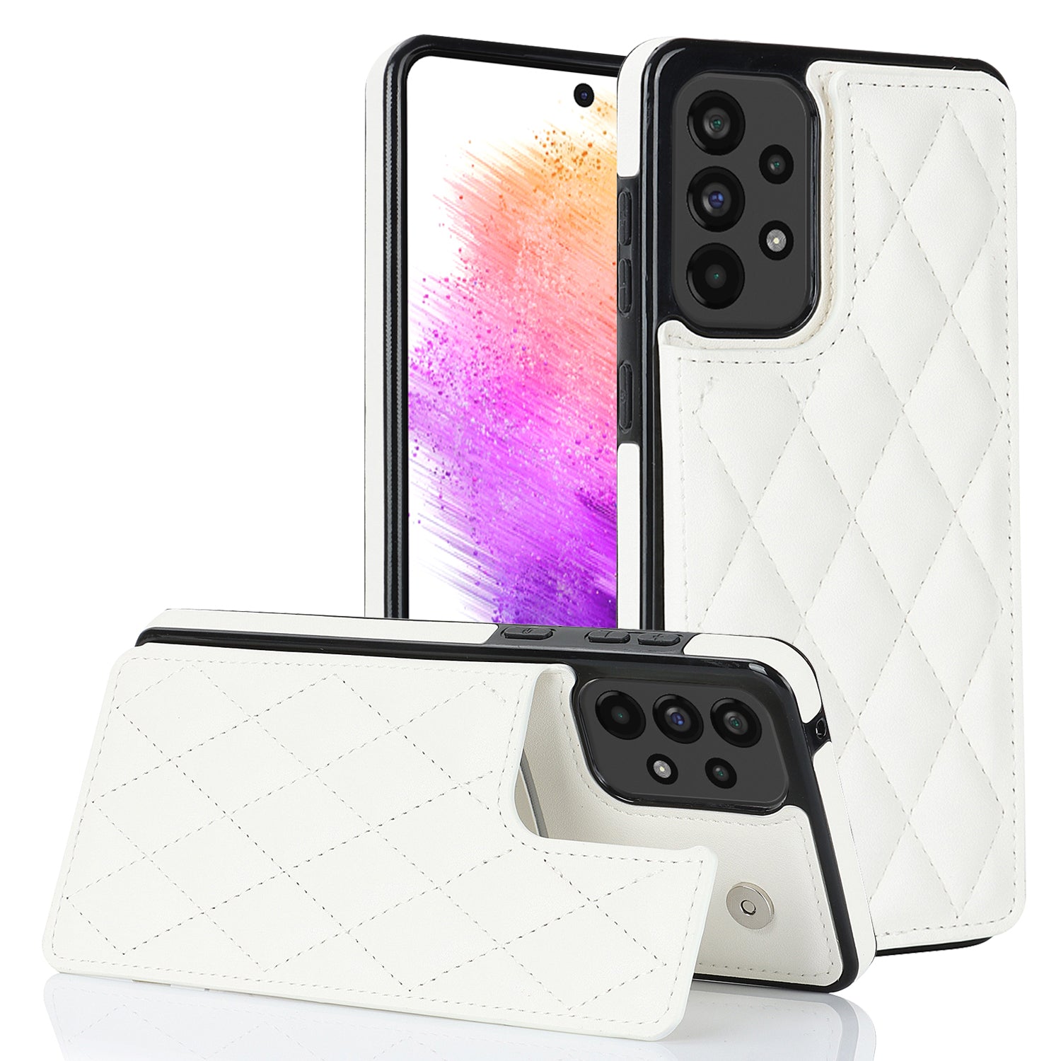 For Samsung Galaxy A53 5G RFID Blocking Card Holder Phone Kickstand Case PU Leather TPU Phone Cover