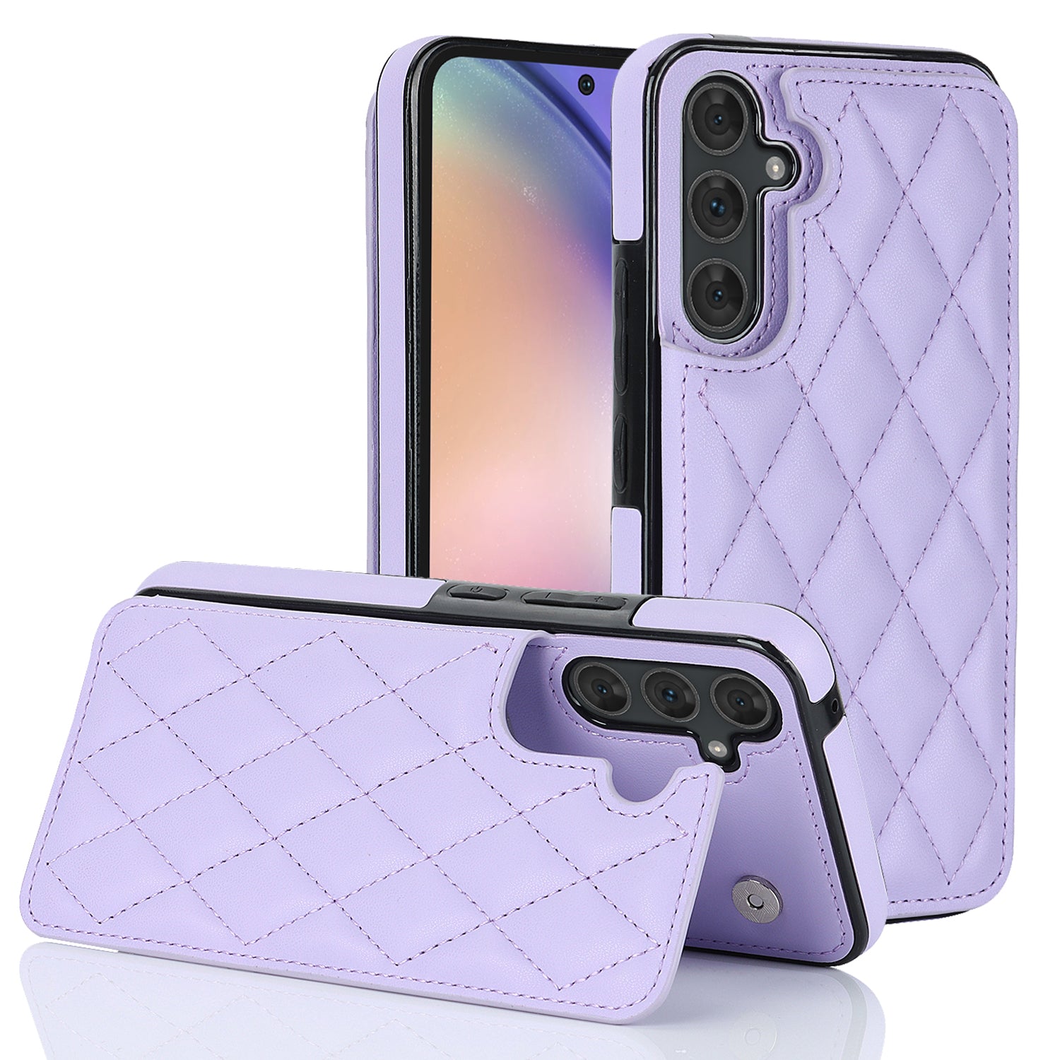 For Samsung Galaxy A54 5G Card Slots Phone Cover RFID Blocking PU Leather TPU Kickstand Case