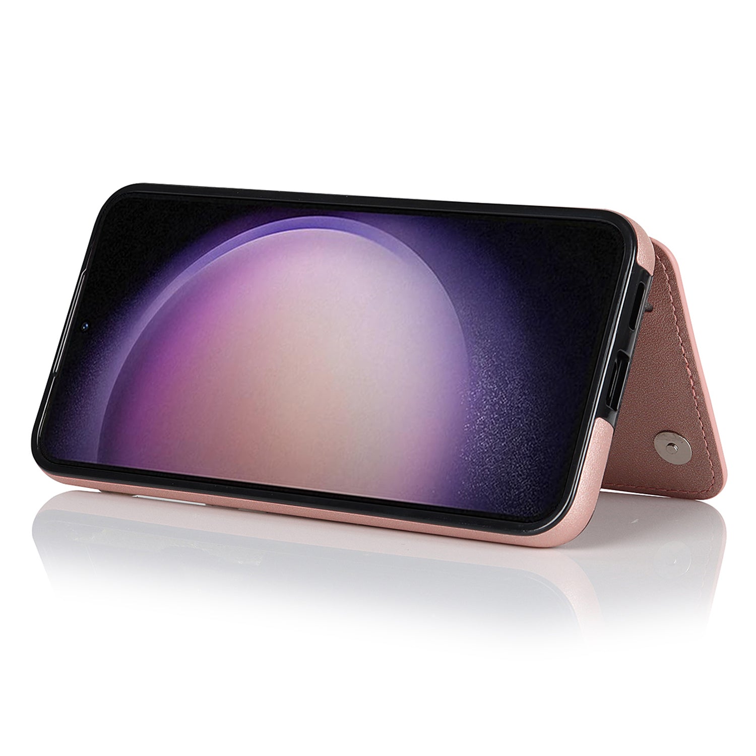 For Samsung Galaxy S22 5G Kickstand Case RFID Blocking Card Slots Leather TPU Phone Cover