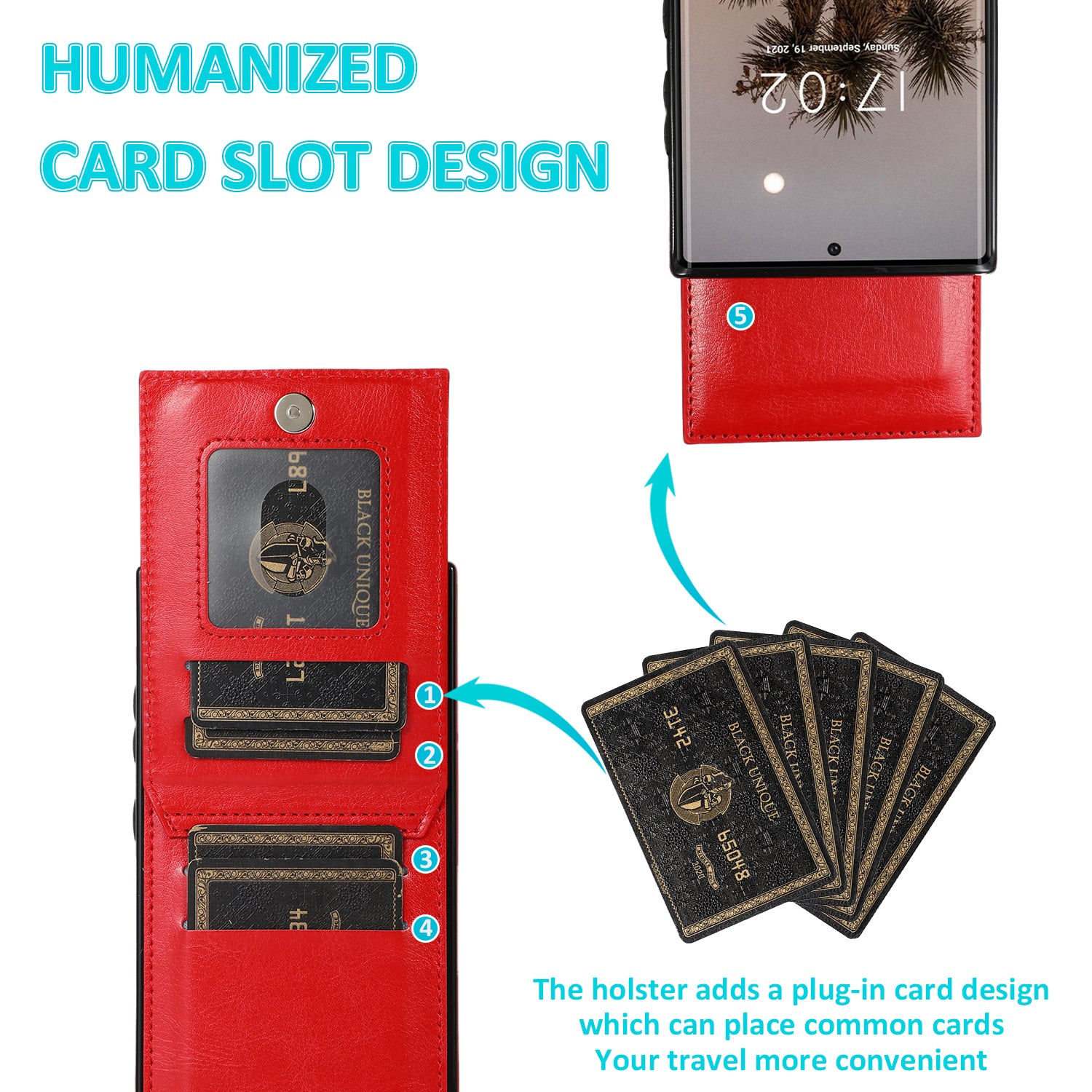 Kickstand Cover for Samsung Galaxy S22 Ultra 5G Card Holder Anti-scratch PU Leather Coated TPU Phone Case