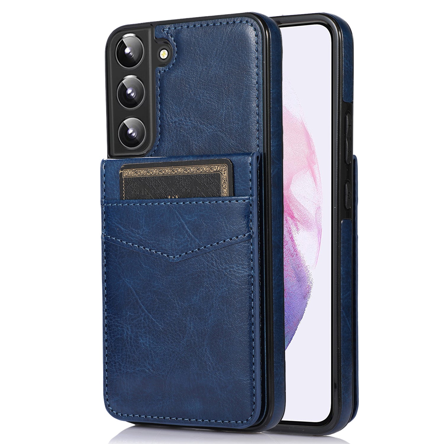 For Samsung Galaxy S23 Kickstand Leather TPU Case Cell Phone Cover with Card Slots