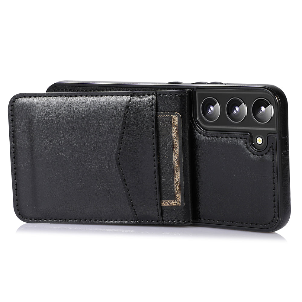 For Samsung Galaxy S23 Kickstand Leather TPU Case Cell Phone Cover with Card Slots