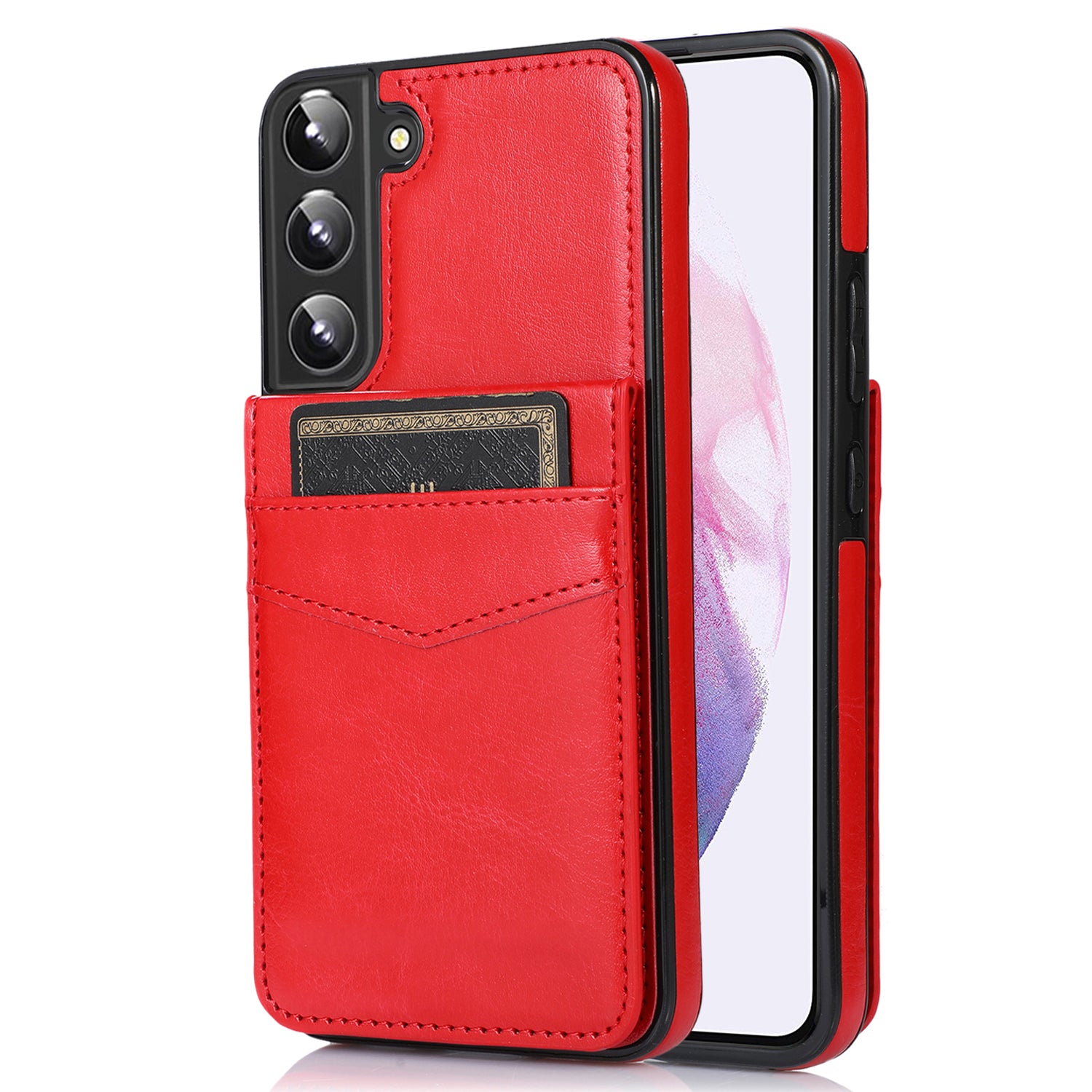 For Samsung Galaxy S23 Kickstand Leather TPU Case Cell Phone Cover with Card Slots