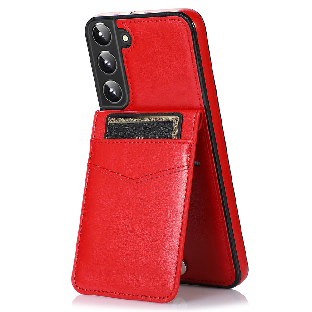 For Samsung Galaxy S23 Kickstand Leather TPU Case Cell Phone Cover with Card Slots