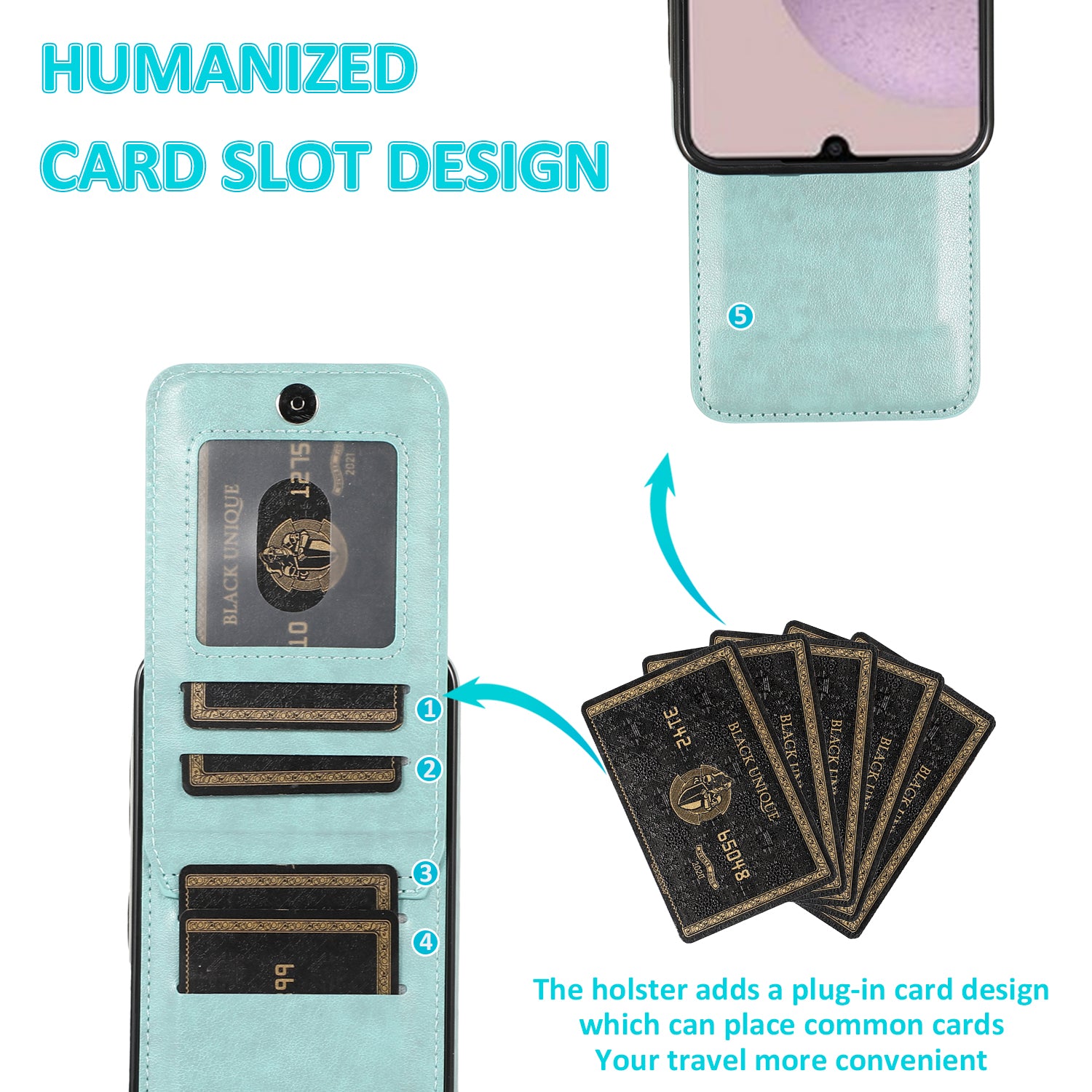 Kryt telefonu na kartu pro Samsung Galaxy A54 5G PU kožené pouzdro TPU se stojánkem