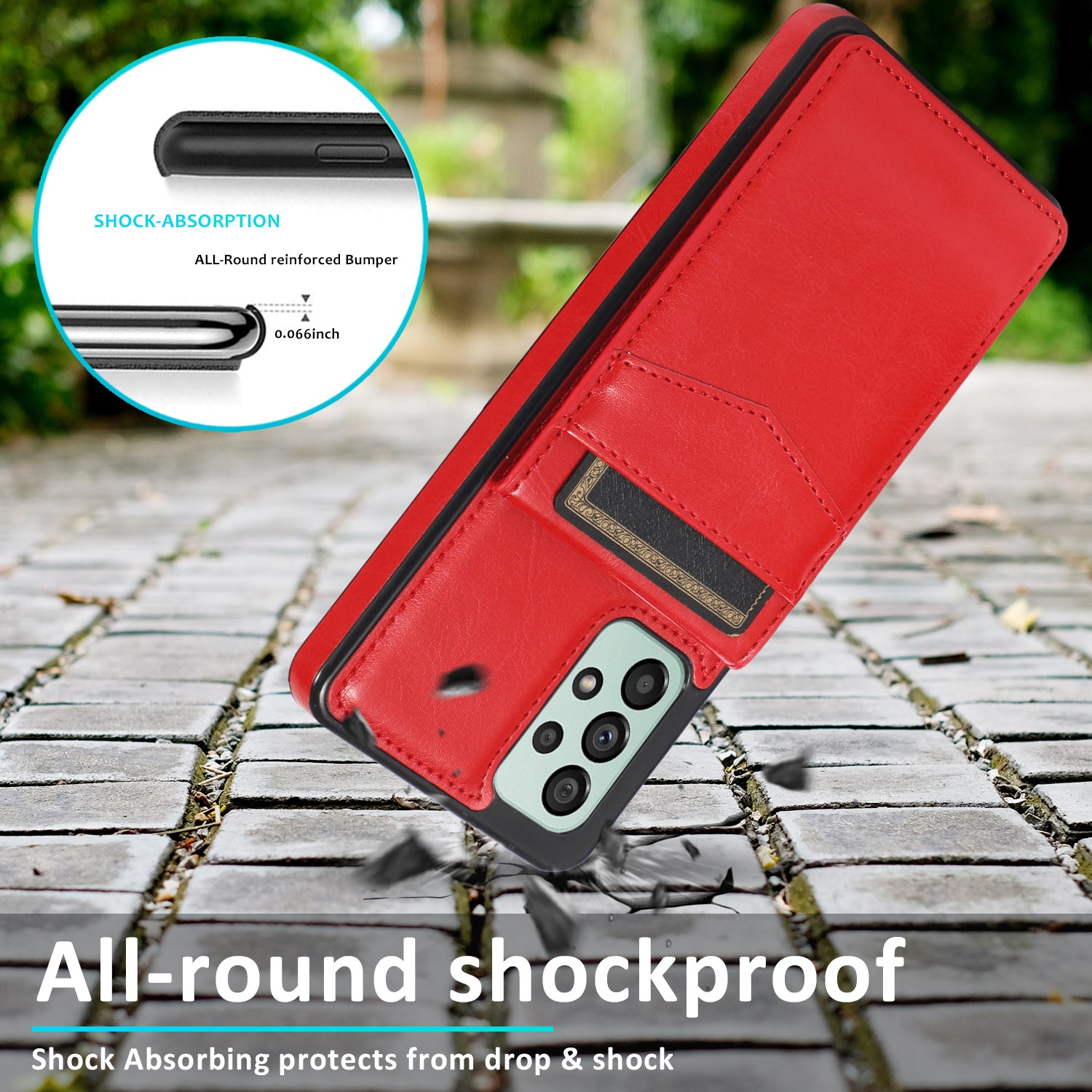 Kickstand Cell Phone Cover for Samsung Galaxy A73 5G Card Holder PU Leather TPU Phone Case