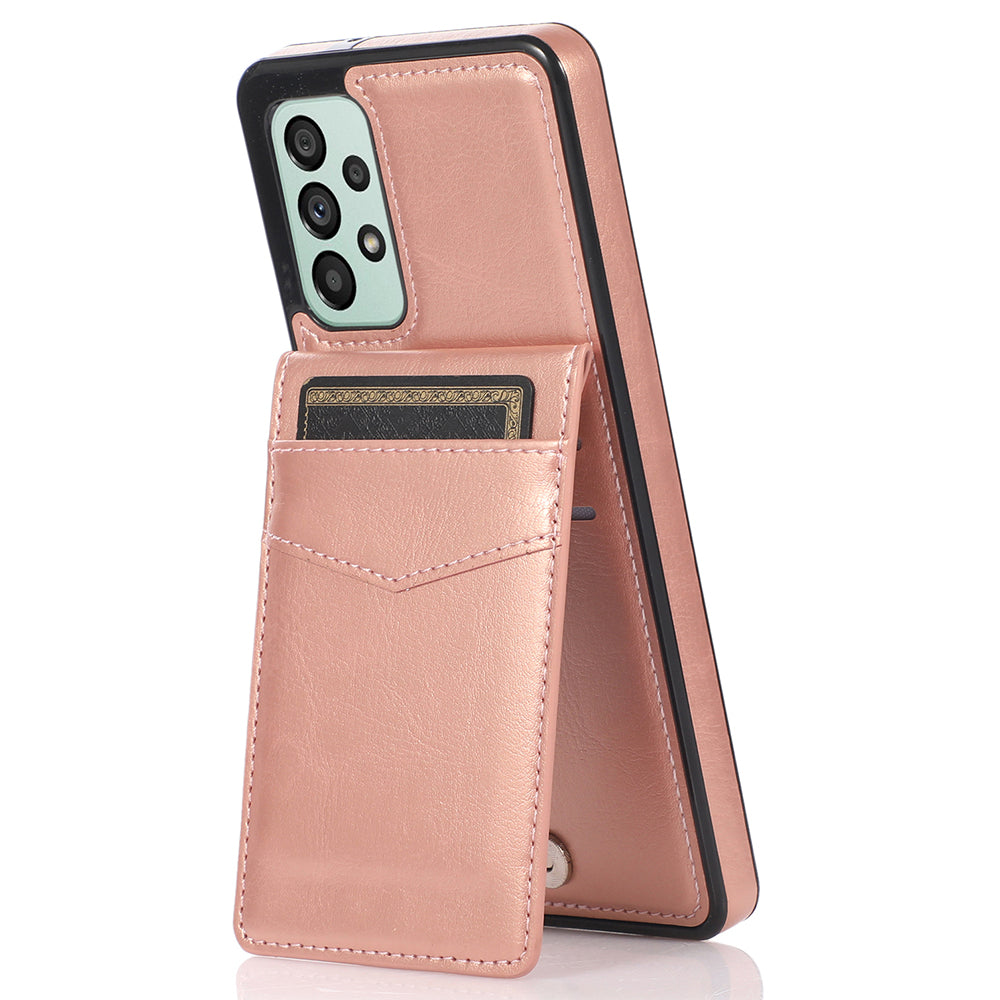 Kickstand Cell Phone Cover for Samsung Galaxy A73 5G Card Holder PU Leather TPU Phone Case