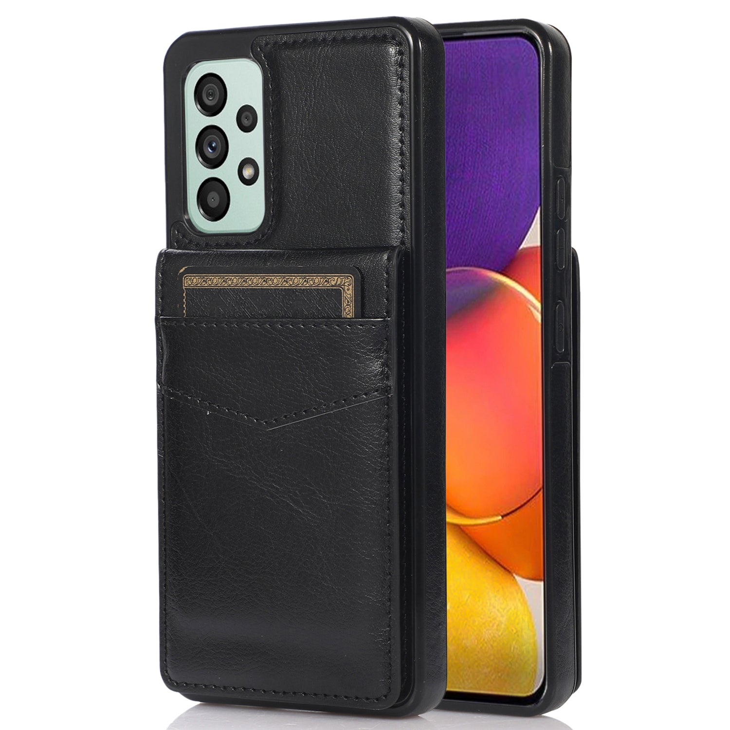 PU Leather TPU Phone Shell for Samsung Galaxy A53 5G Card Holder Kickstand Cell Phone Case Cover