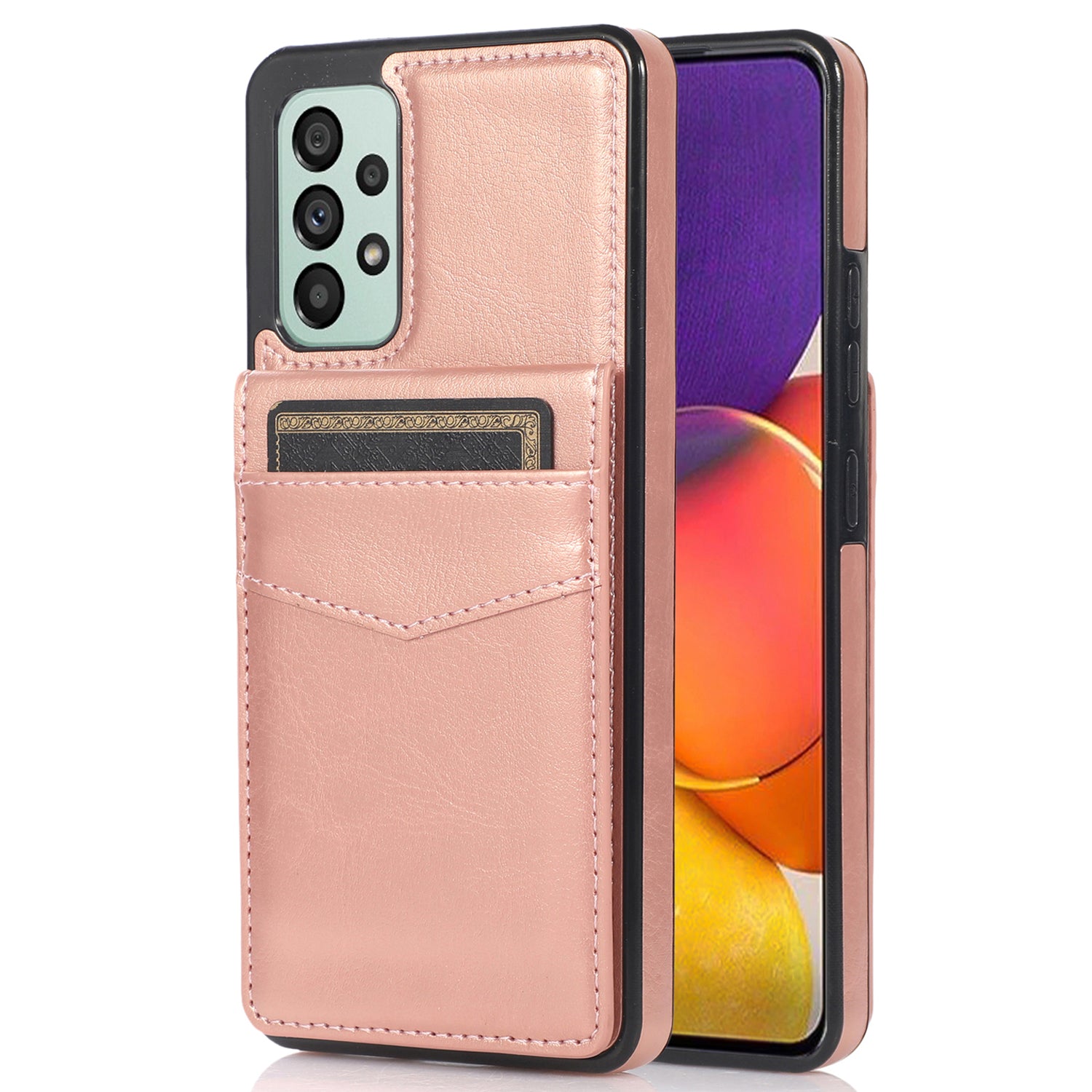 PU Leather TPU Phone Shell for Samsung Galaxy A53 5G Card Holder Kickstand Cell Phone Case Cover
