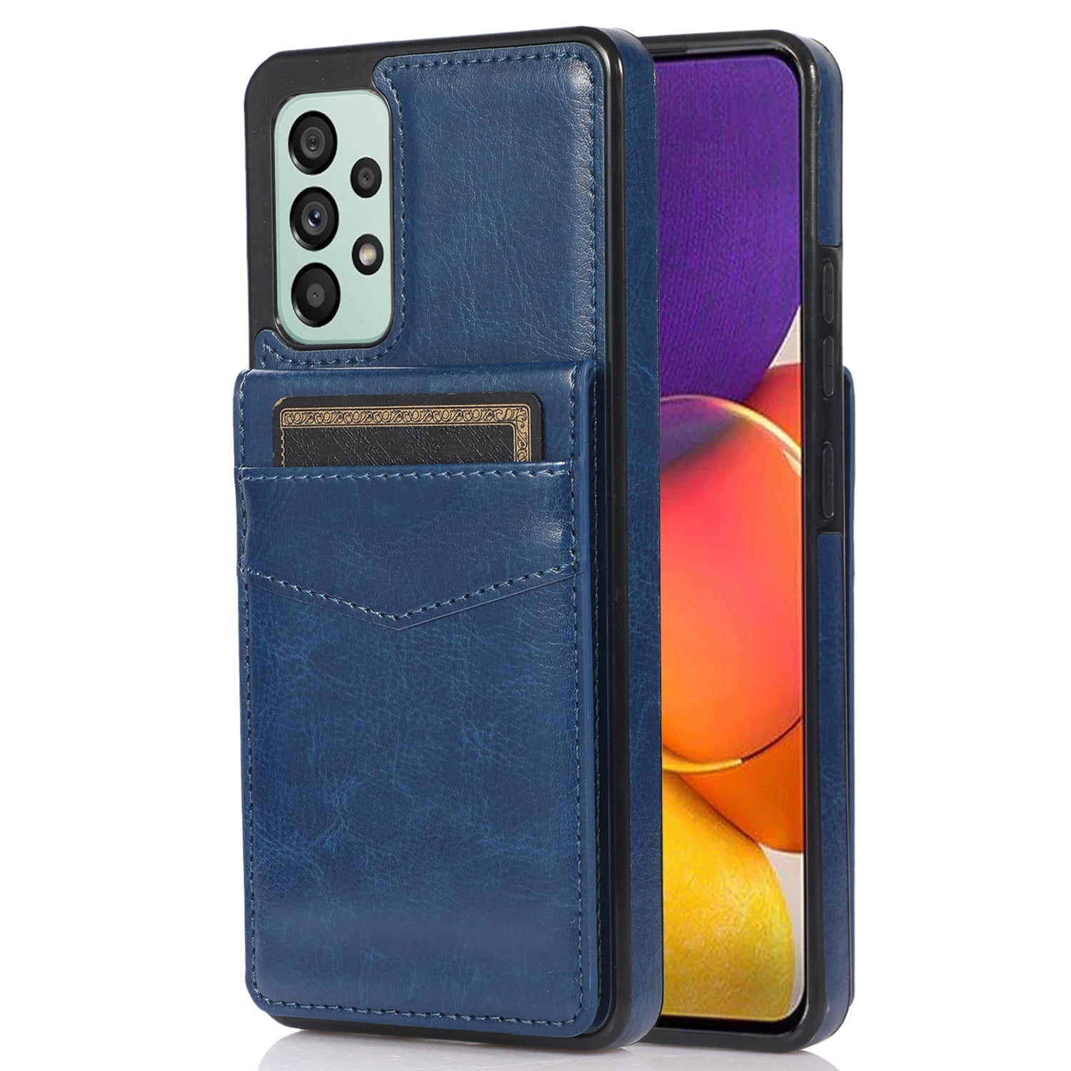 PU Leather TPU Phone Shell for Samsung Galaxy A53 5G Card Holder Kickstand Cell Phone Case Cover