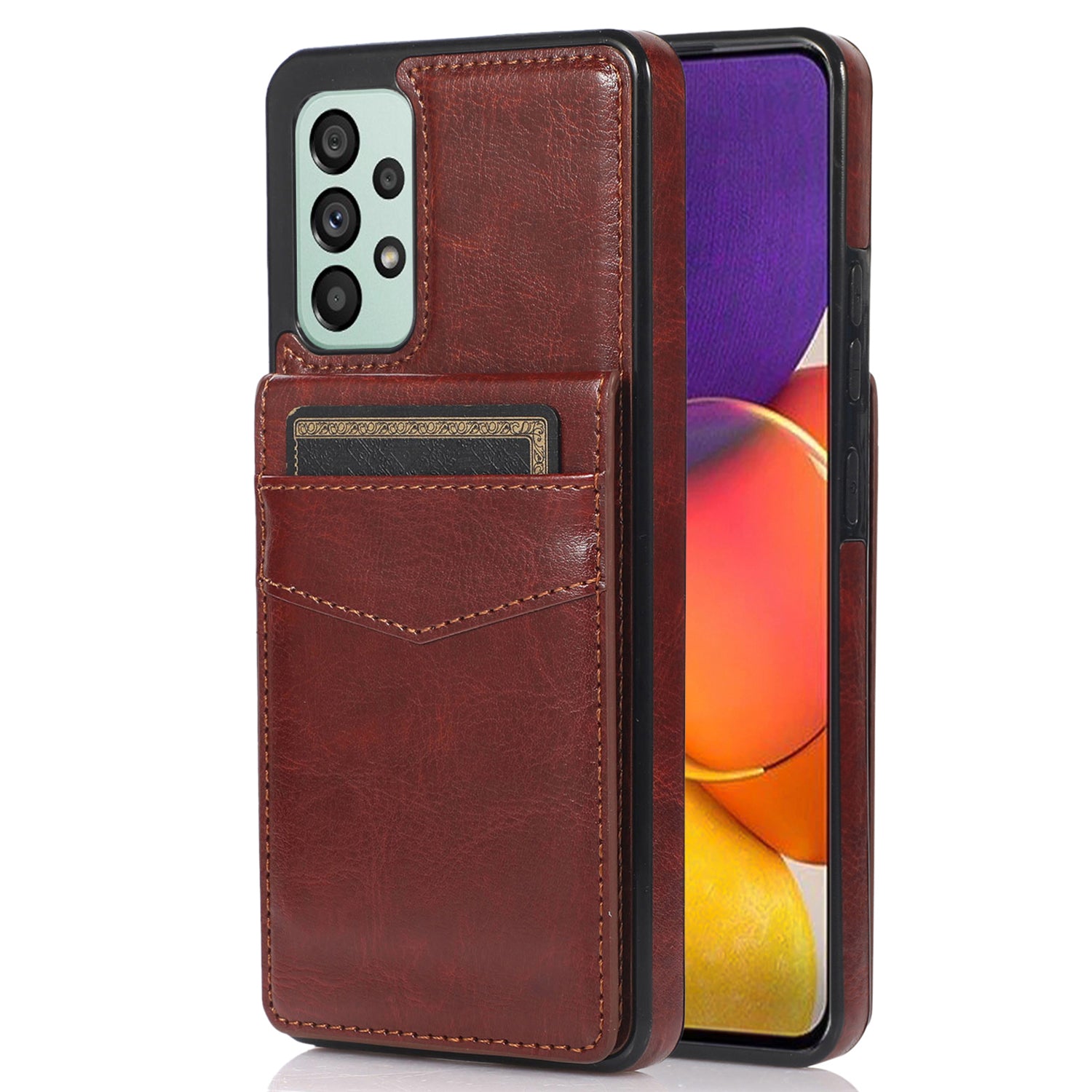 PU Leather TPU Phone Shell for Samsung Galaxy A53 5G Card Holder Kickstand Cell Phone Case Cover