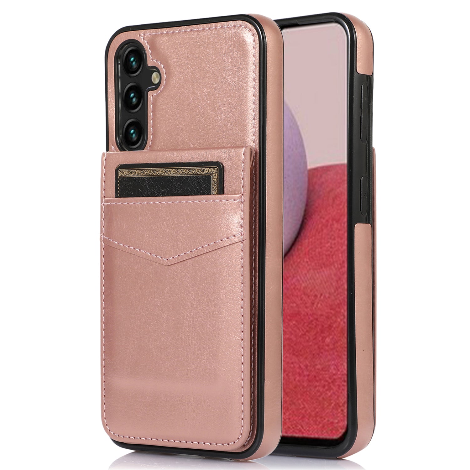 For Samsung Galaxy A14 5G / 4G PU Leather TPU Kickstand Case Card Holder Cell Phone Cover
