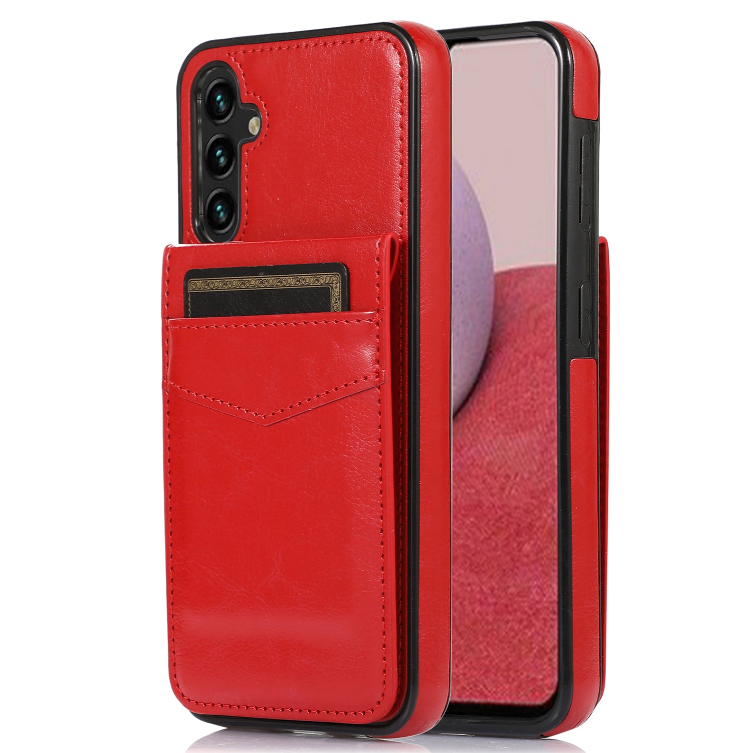 For Samsung Galaxy A14 5G / 4G PU Leather TPU Kickstand Case Card Holder Cell Phone Cover