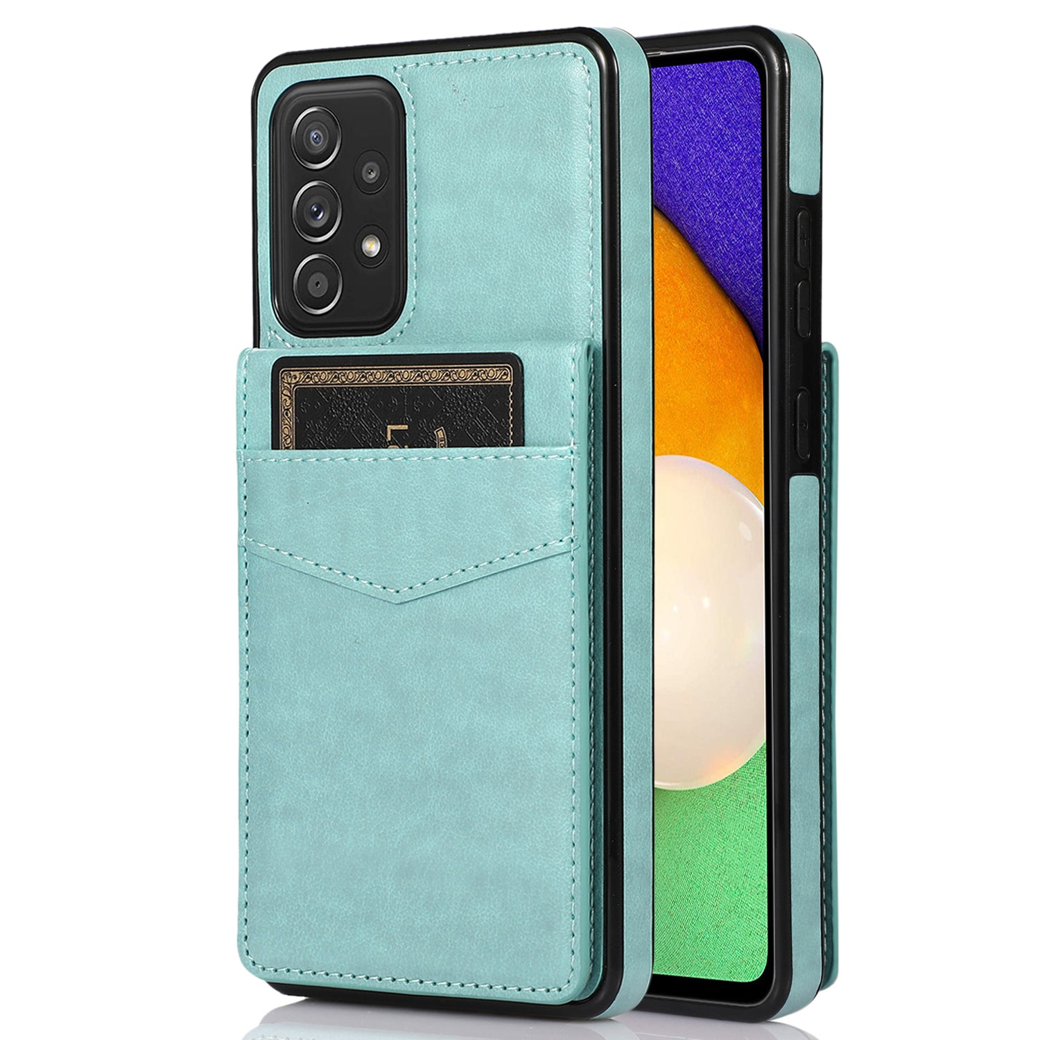 For Samsung Galaxy A52s 5G / A52 5G / A52 4G Anti-Scatch Shell Phone Cover Kickstand Card Holder PU Leather TPU Case