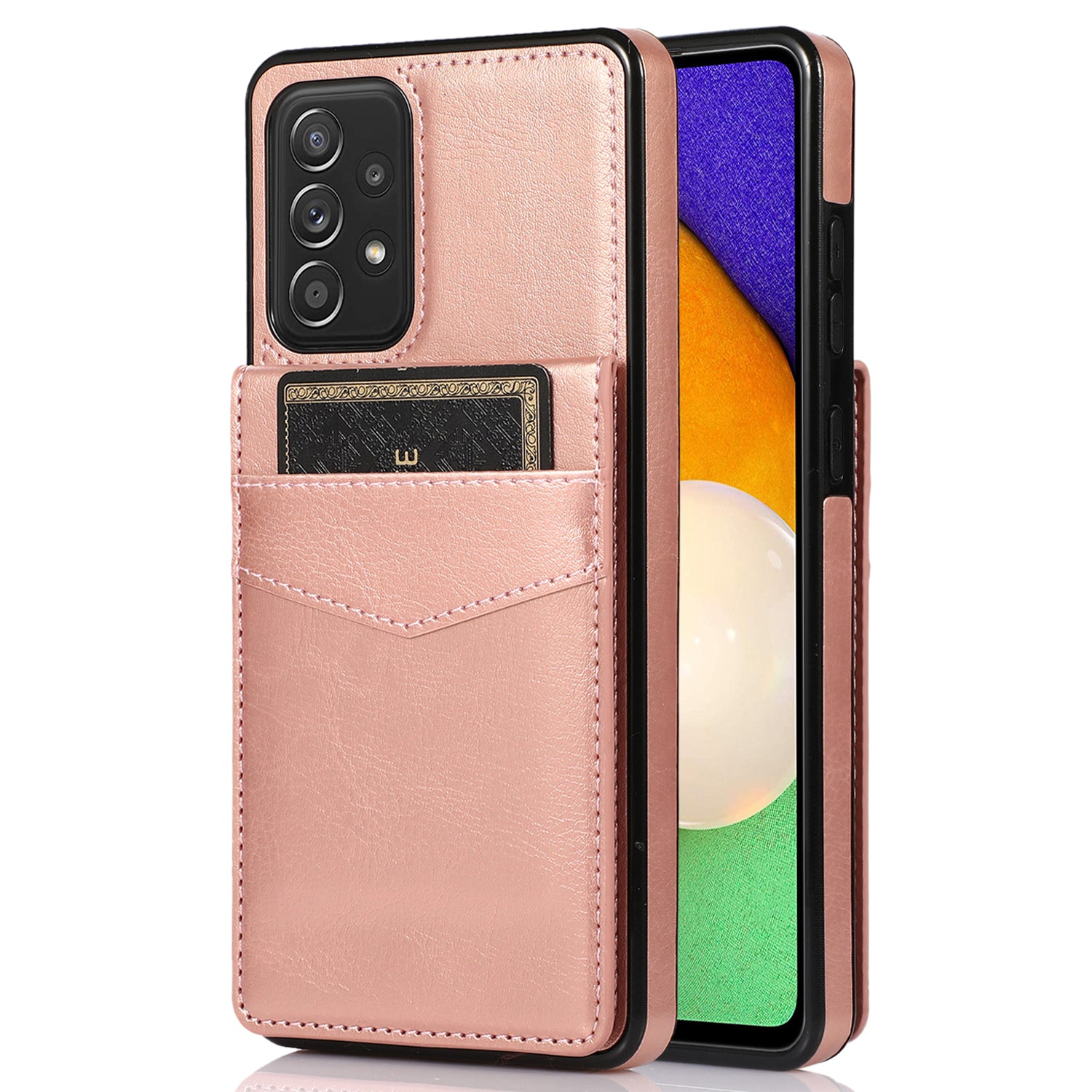For Samsung Galaxy A52s 5G / A52 5G / A52 4G Anti-Scatch Shell Phone Cover Kickstand Card Holder PU Leather TPU Case