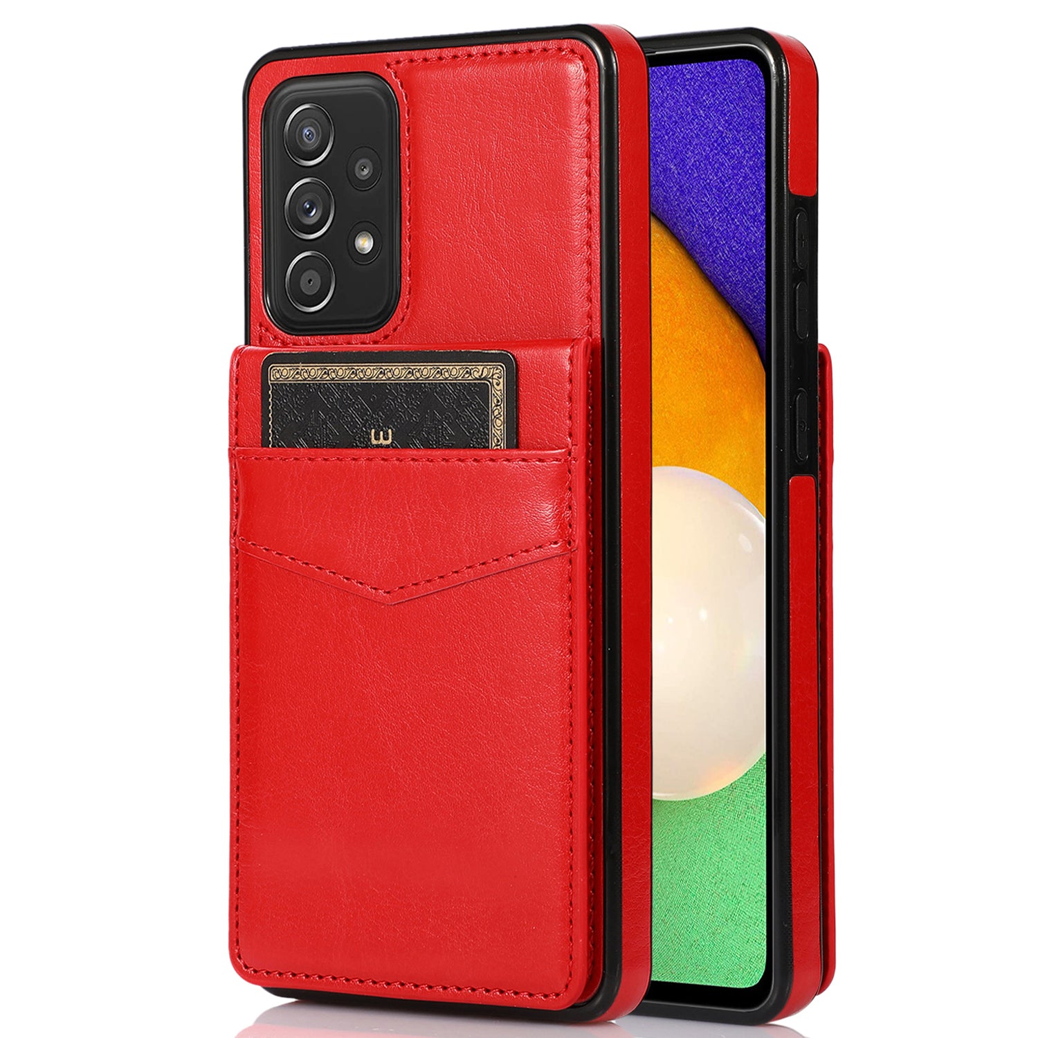 For Samsung Galaxy A52s 5G / A52 5G / A52 4G Anti-Scatch Shell Phone Cover Kickstand Card Holder PU Leather TPU Case