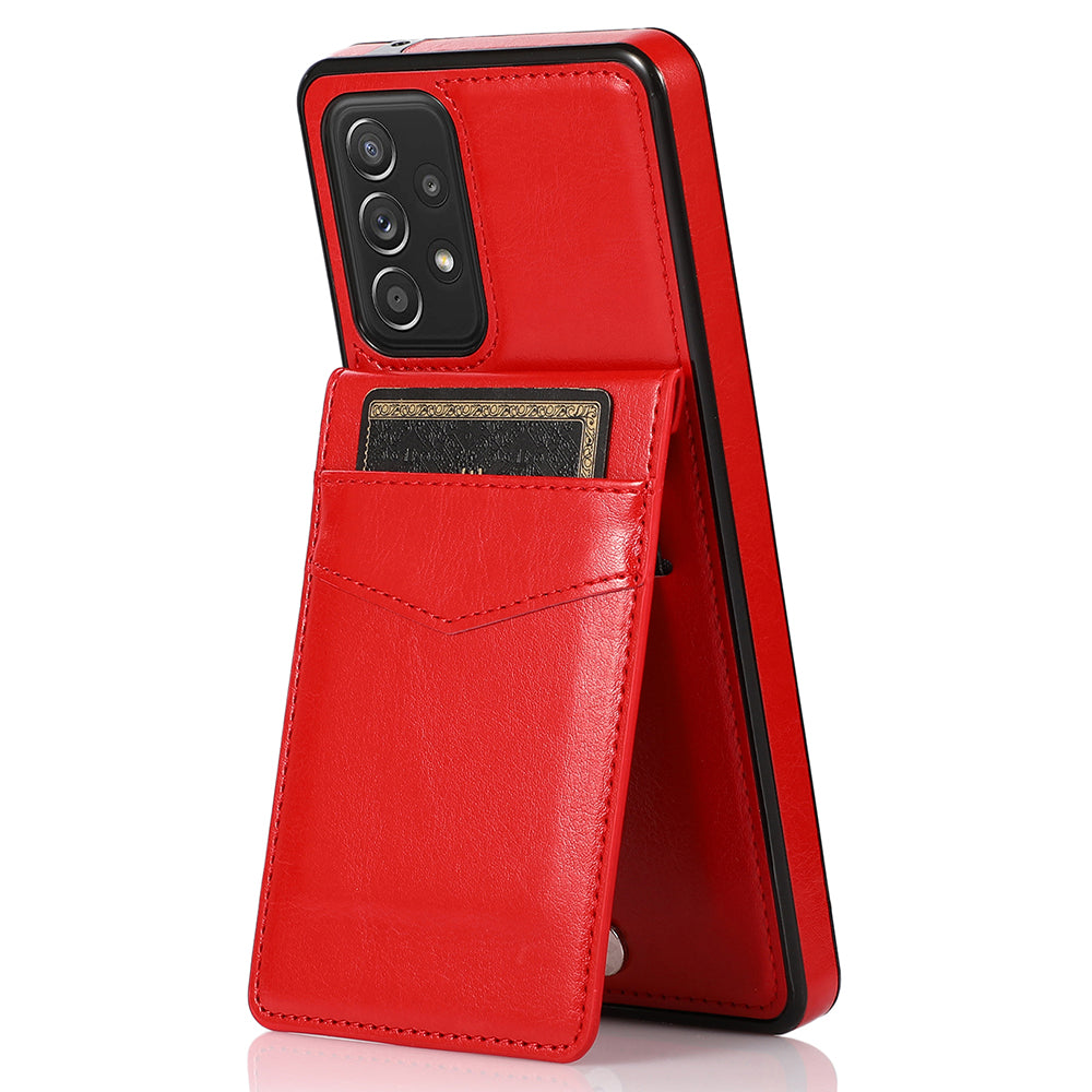 For Samsung Galaxy A52s 5G / A52 5G / A52 4G Anti-Scatch Shell Phone Cover Kickstand Card Holder PU Leather TPU Case