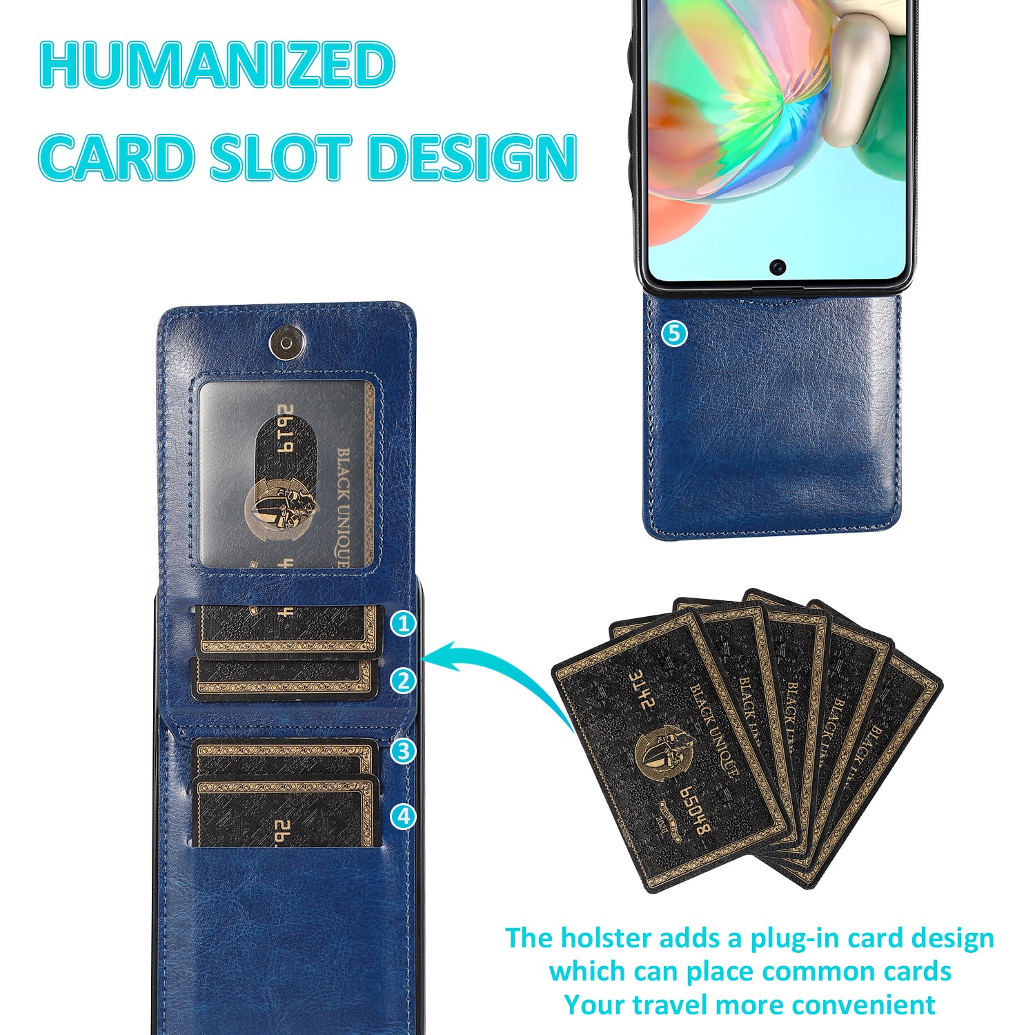 For Samsung Galaxy A71 4G SM-A715 Card Holder Phone Case Leather TPU Phone Kickstand Cover