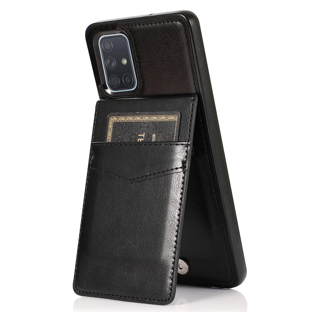 For Samsung Galaxy A71 4G SM-A715 Card Holder Phone Case Leather TPU Phone Kickstand Cover
