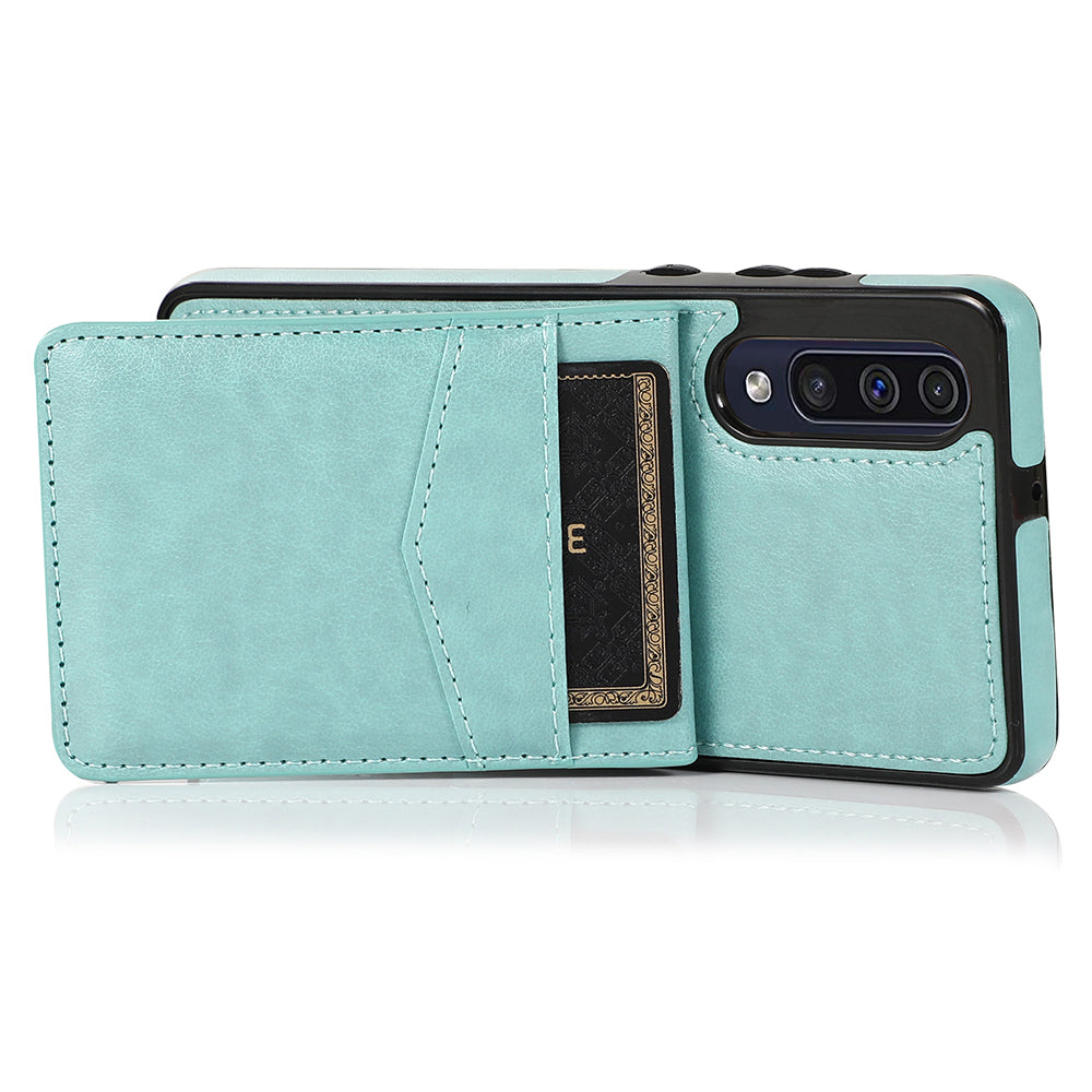 Cell Phone Kickstand Case for Samsung Galaxy A70 Card Slots PU Leather TPU Phone Cover