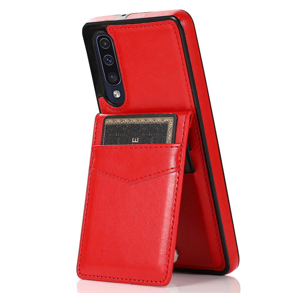 Cell Phone Kickstand Case for Samsung Galaxy A70 Card Slots PU Leather TPU Phone Cover