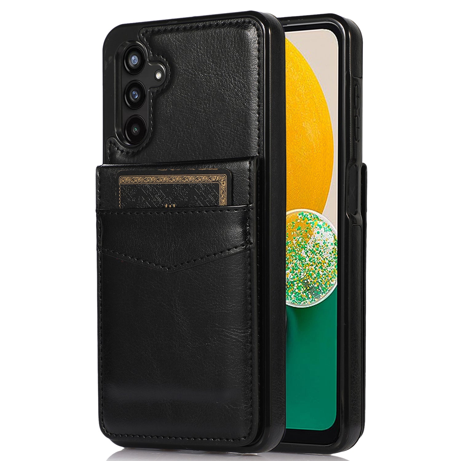 For Samsung Galaxy A13 5G / 4G Phone Cover Card Holder PU Leather TPU Kickstand Mobile Phone Case