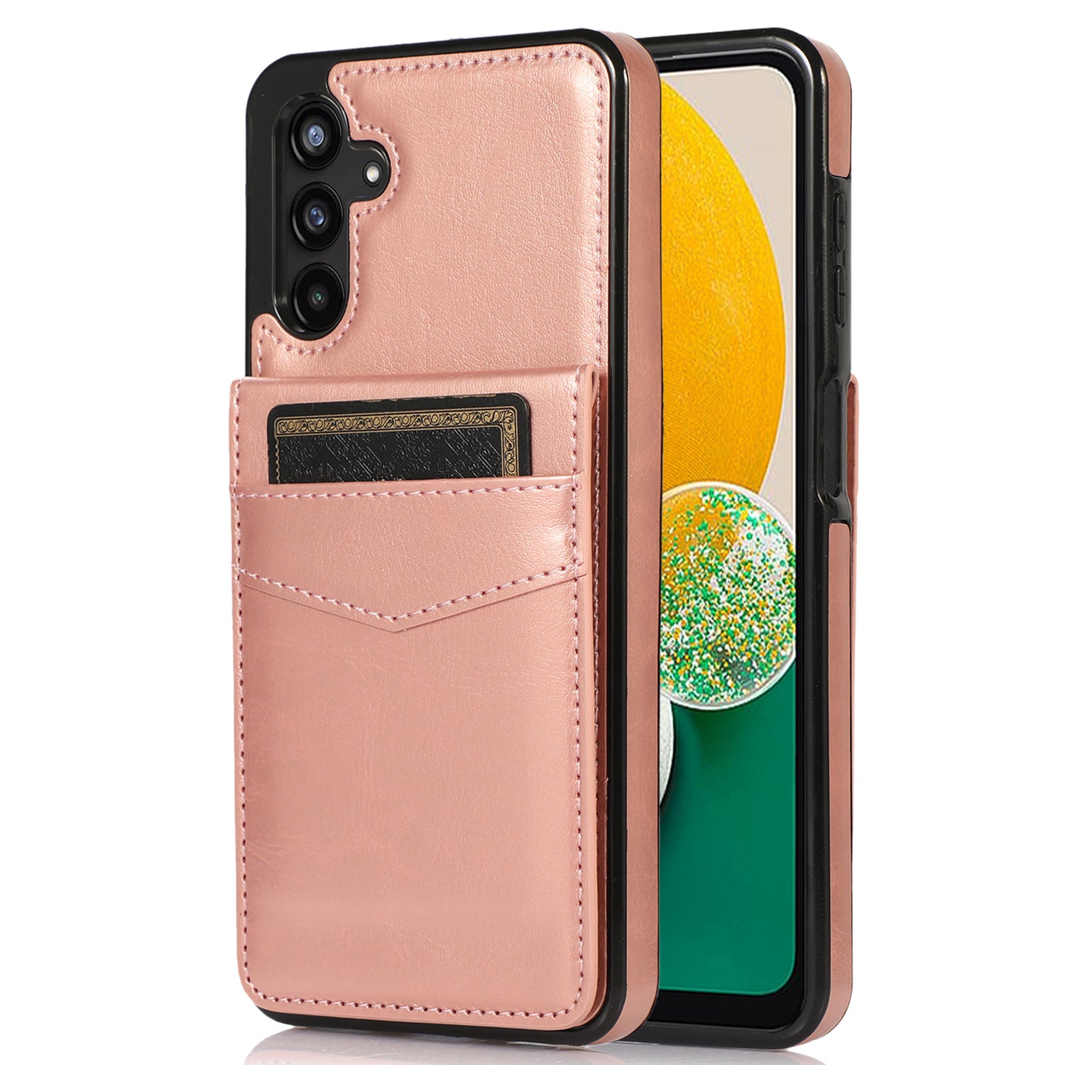 For Samsung Galaxy A13 5G / 4G Phone Cover Card Holder PU Leather TPU Kickstand Mobile Phone Case