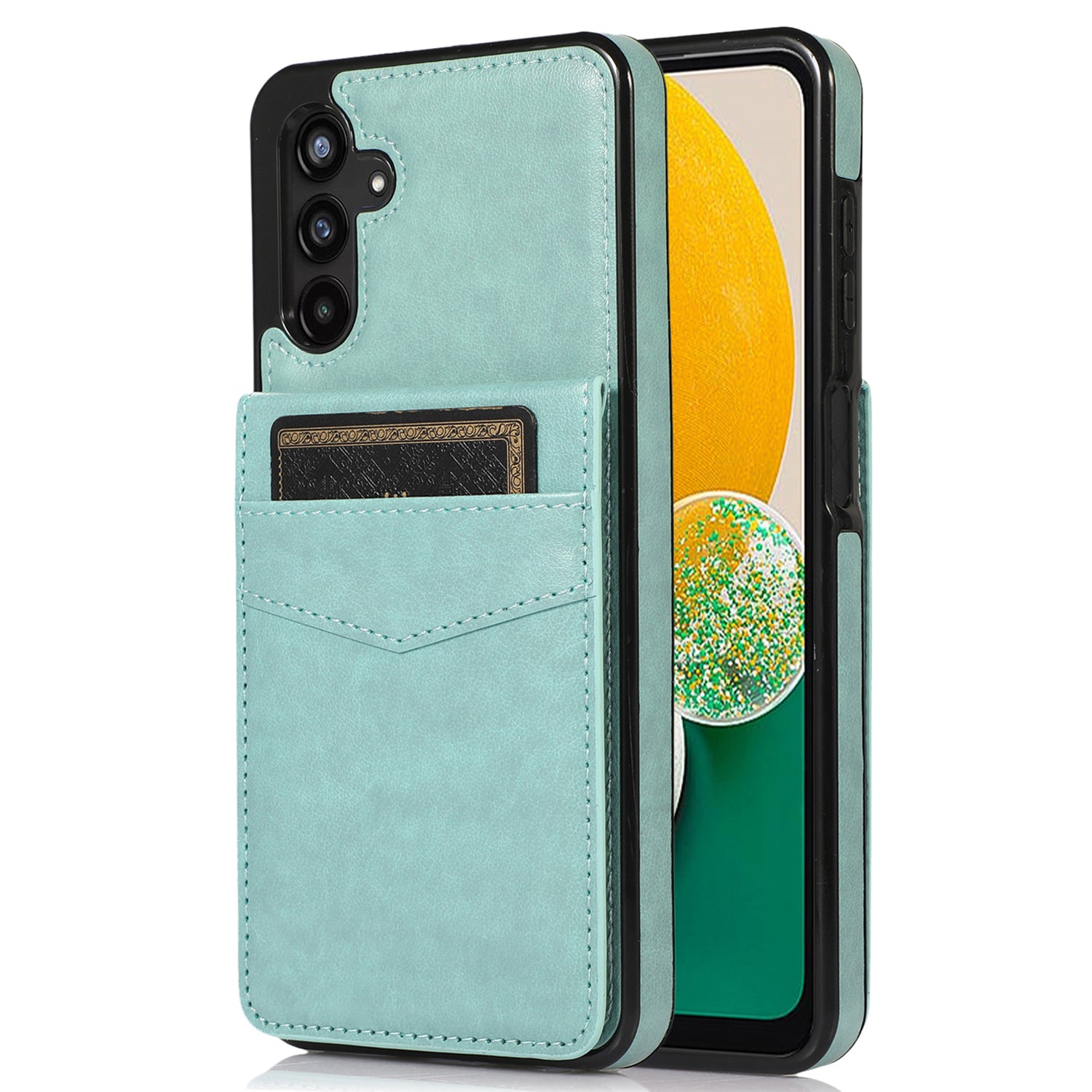 For Samsung Galaxy A13 5G / 4G Phone Cover Card Holder PU Leather TPU Kickstand Mobile Phone Case