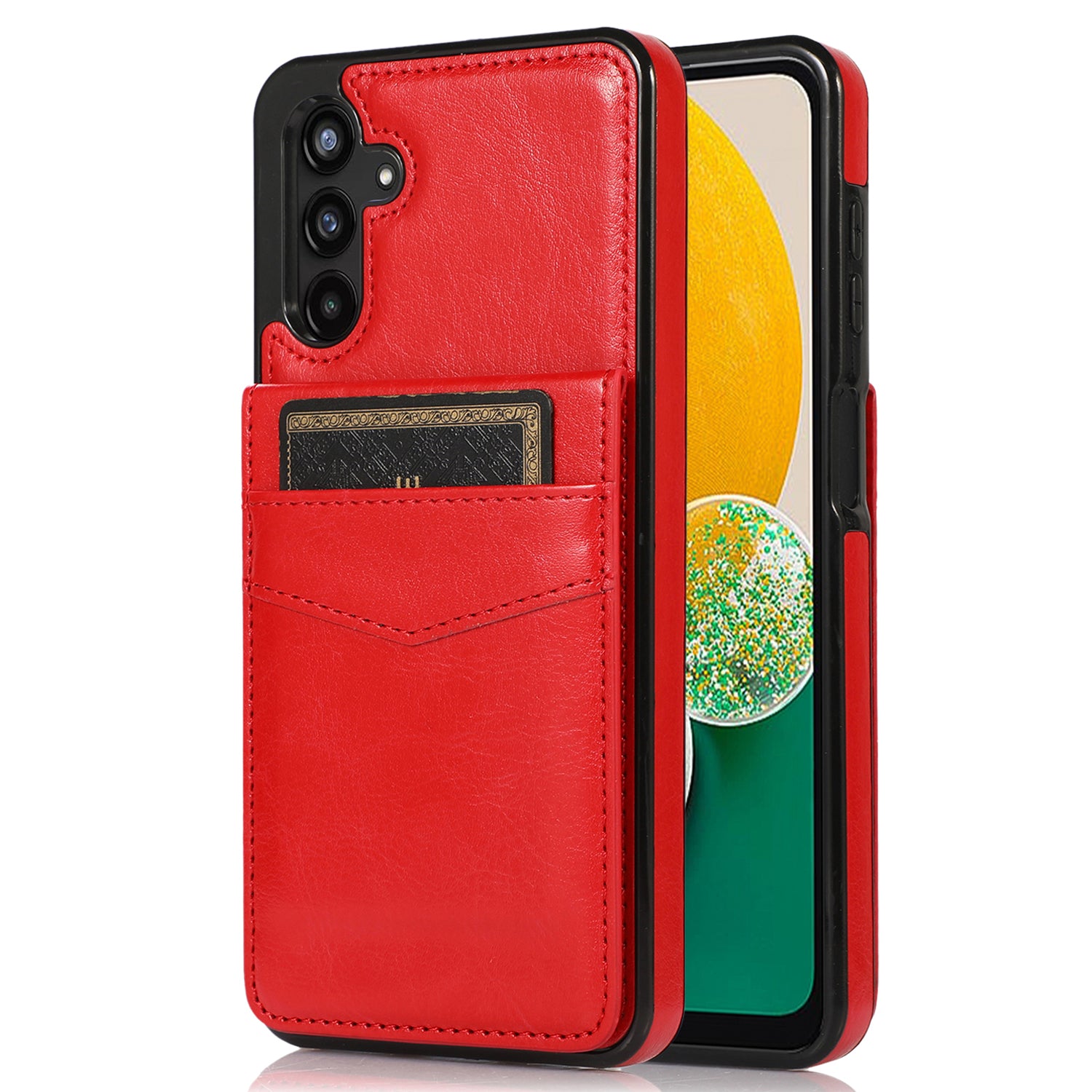 For Samsung Galaxy A13 5G / 4G Phone Cover Card Holder PU Leather TPU Kickstand Mobile Phone Case