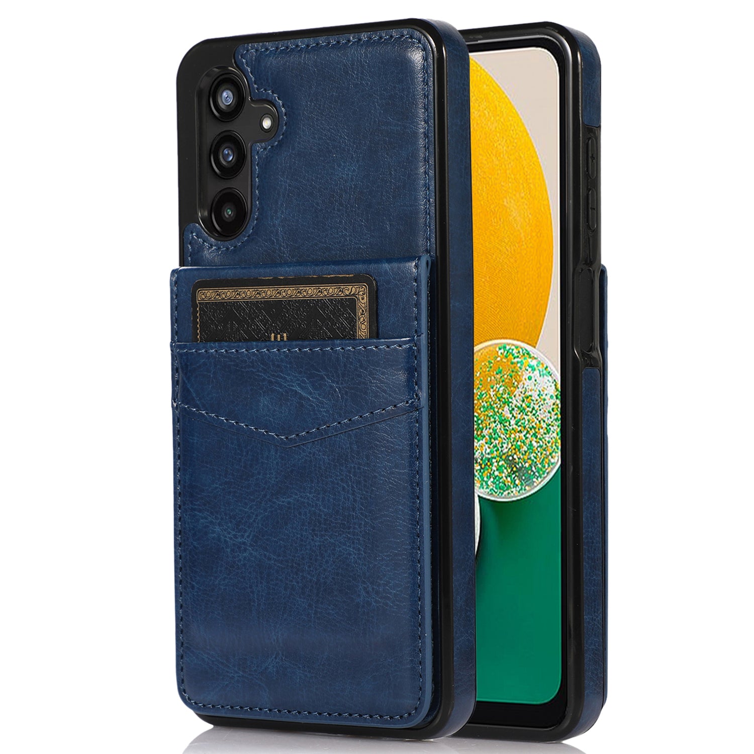 For Samsung Galaxy A13 5G / 4G Phone Cover Card Holder PU Leather TPU Kickstand Mobile Phone Case