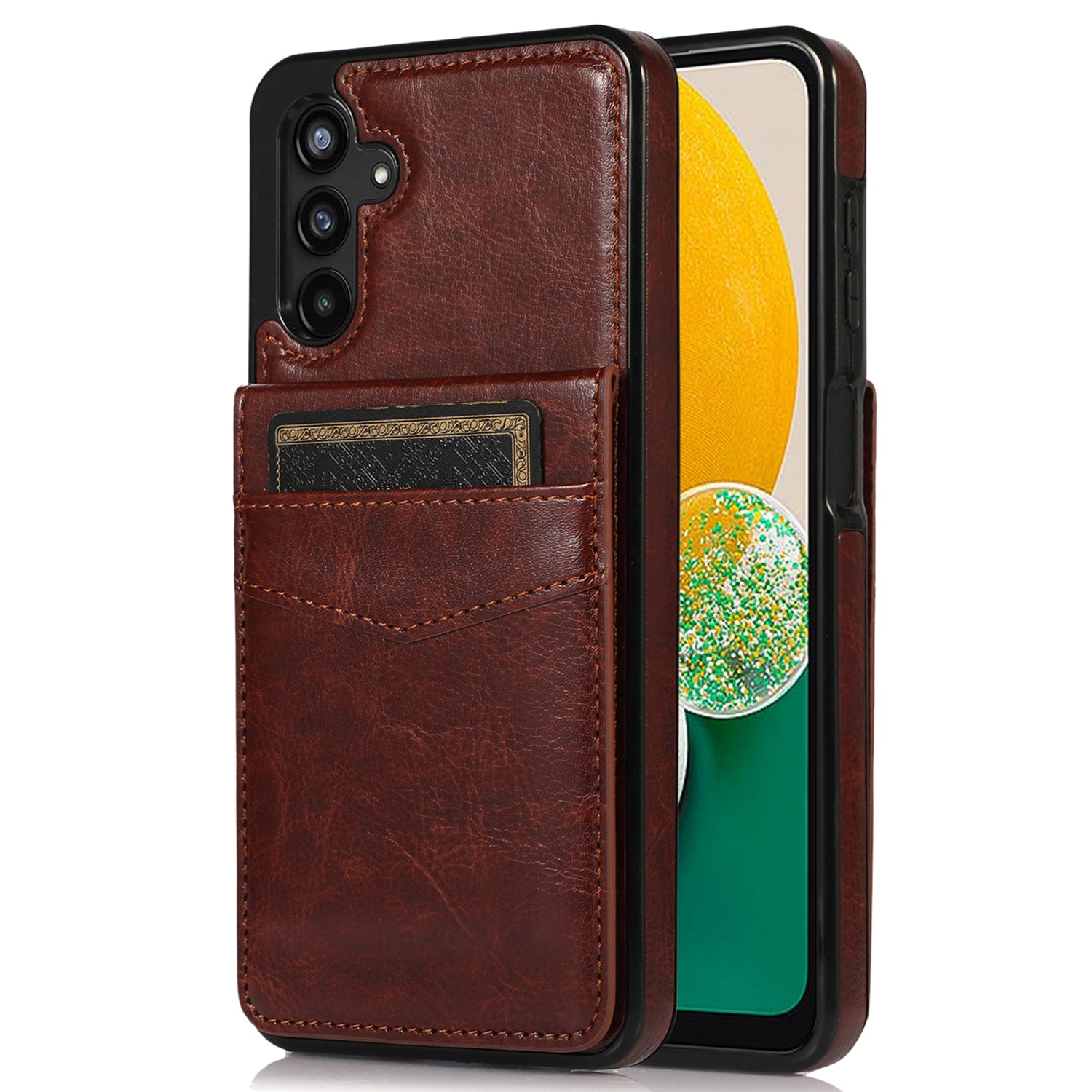 For Samsung Galaxy A13 5G / 4G Phone Cover Card Holder PU Leather TPU Kickstand Mobile Phone Case