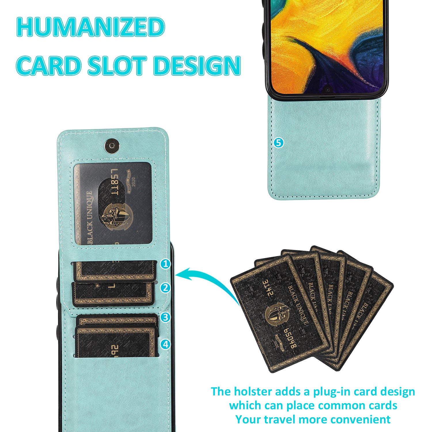 Phone Case for Samsung Galaxy A20 / A30 / M10s Card Holder Leather Coated TPU Kickstand Cover