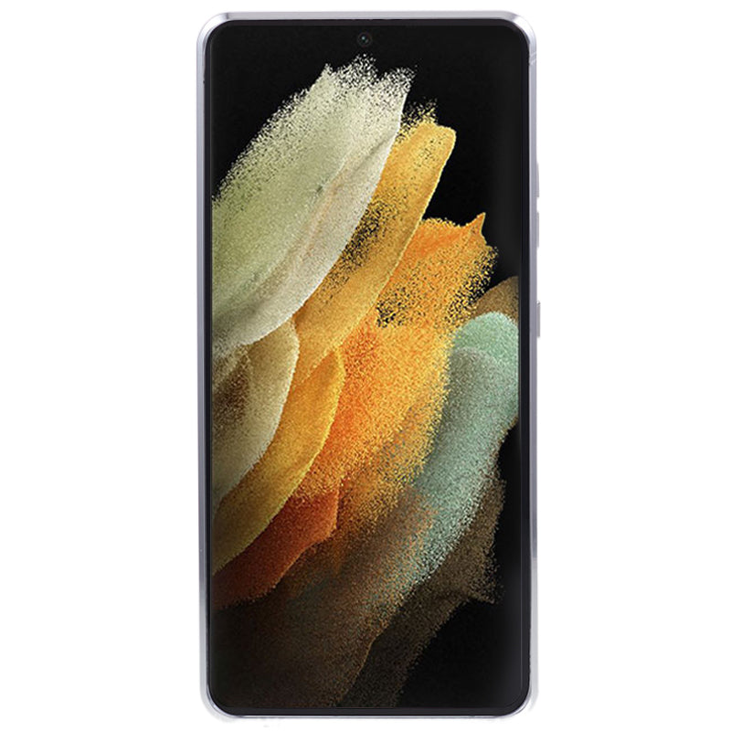 For Samsung Galaxy S21 Ultra 5G Magnetic Phone Case Metal Frame Tempered Glass Matte PC Phone Cover