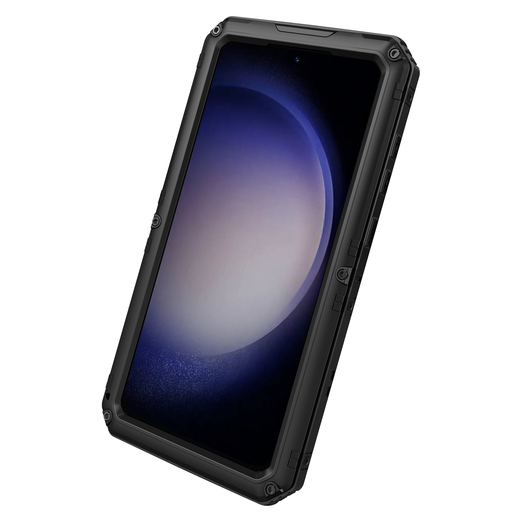 For Samsung Galaxy S23 IP68 Waterproof Defender Case Metal Silicone Kickstand Phone Cover with Screen Protector