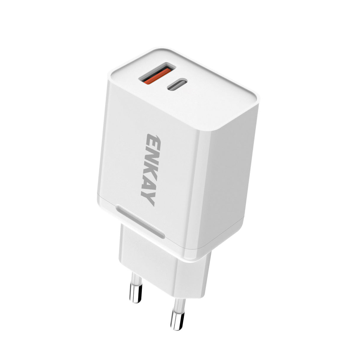 Hat-Prince ENKAY 18W 3A USB3.0 Type-C Dual Ports Power Adapter with 1m Type-C Charging Cable - EU Plug