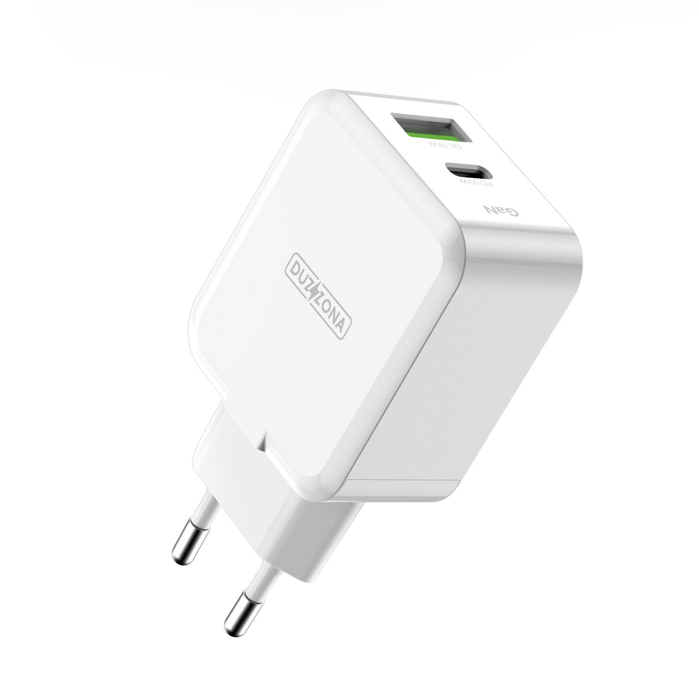 DUZZONA T7 Dual Port GaN Fast Charger PD 30W Type-C USB Phone Charging Adapter - EU Plug