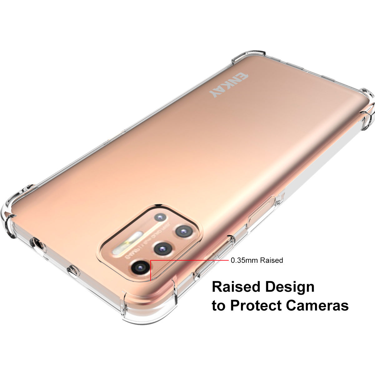 ENKAY HAT PRINCE Shockproof Clear TPU Case Full Covering Tempered Glass Protector for Motorola Moto G9 Plus