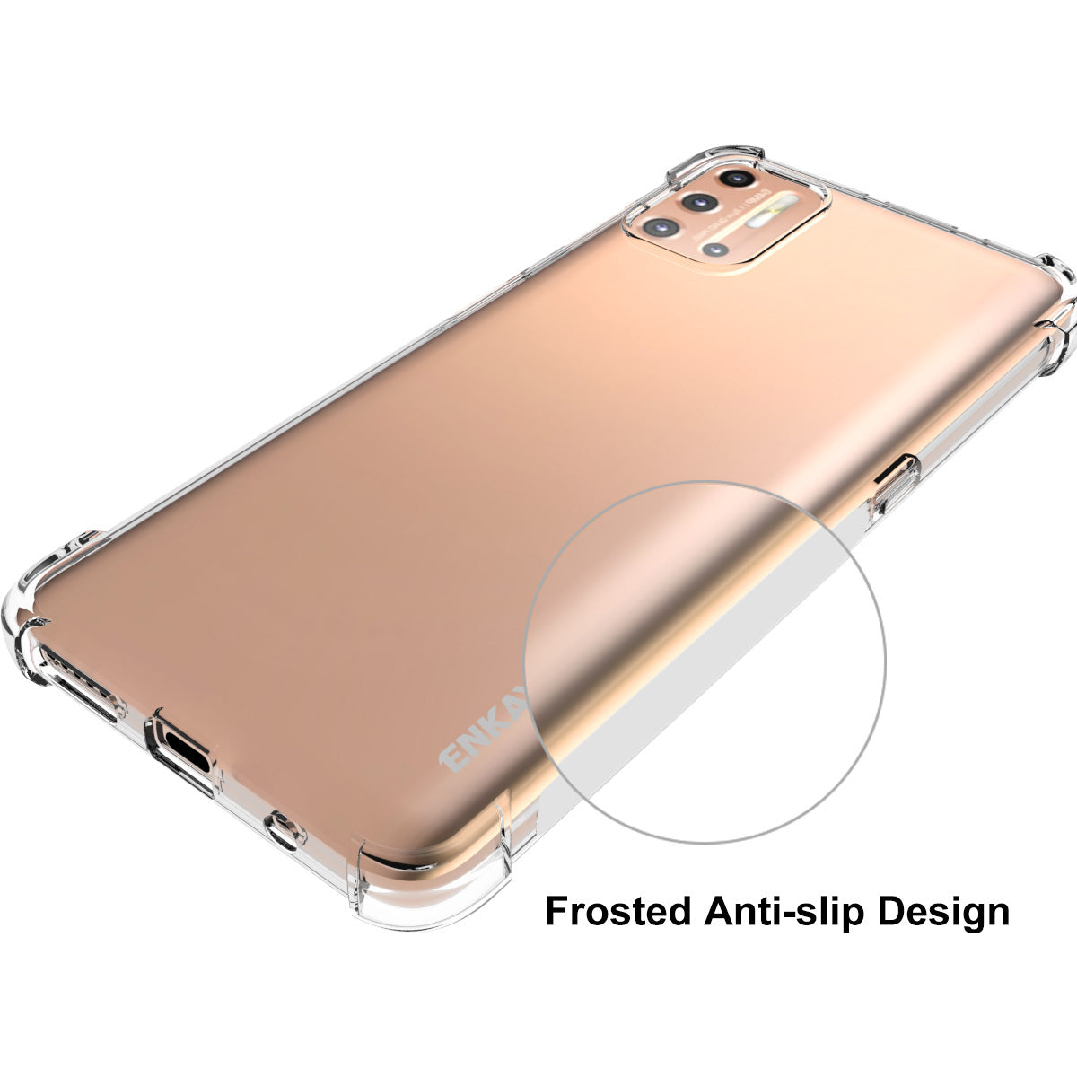 ENKAY HAT PRINCE Shockproof Clear TPU Case Full Covering Tempered Glass Protector for Motorola Moto G9 Plus