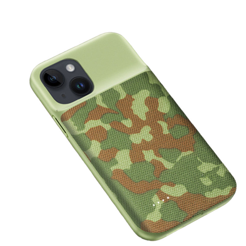For iPhone 14 Oxford Cloth Surface Portable Power Bank Charging Case Anti-Fall 6800mAh Battery Case