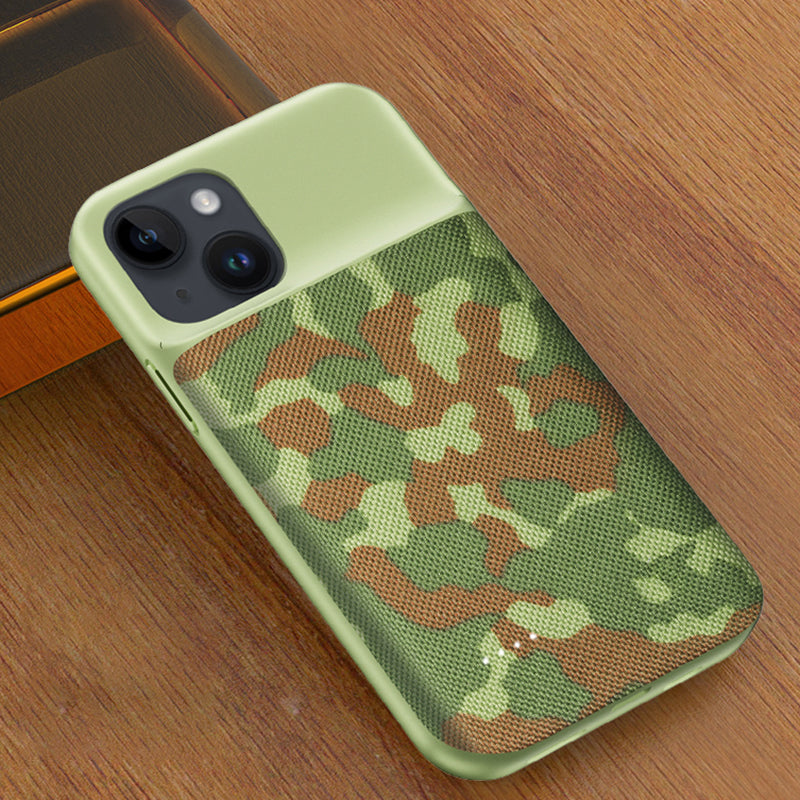 For iPhone 14 Oxford Cloth Surface Portable Power Bank Charging Case Anti-Fall 6800mAh Battery Case